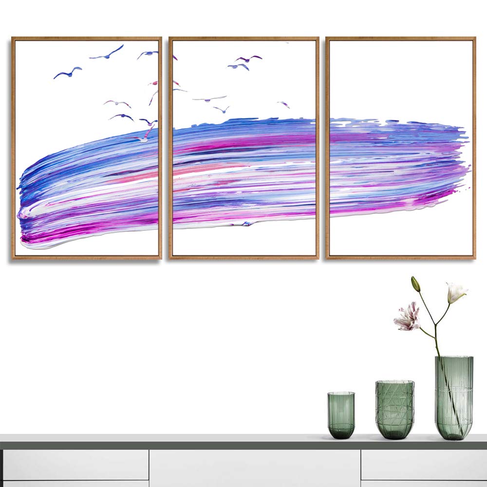 Wall26 3-Panel Framed Abstract Tree Canvas Wall Art - 24x36 Inch Ready to Hang Painting for Living Room & Bedroom Decor | Modern Home Office & Dorm Wall Decor