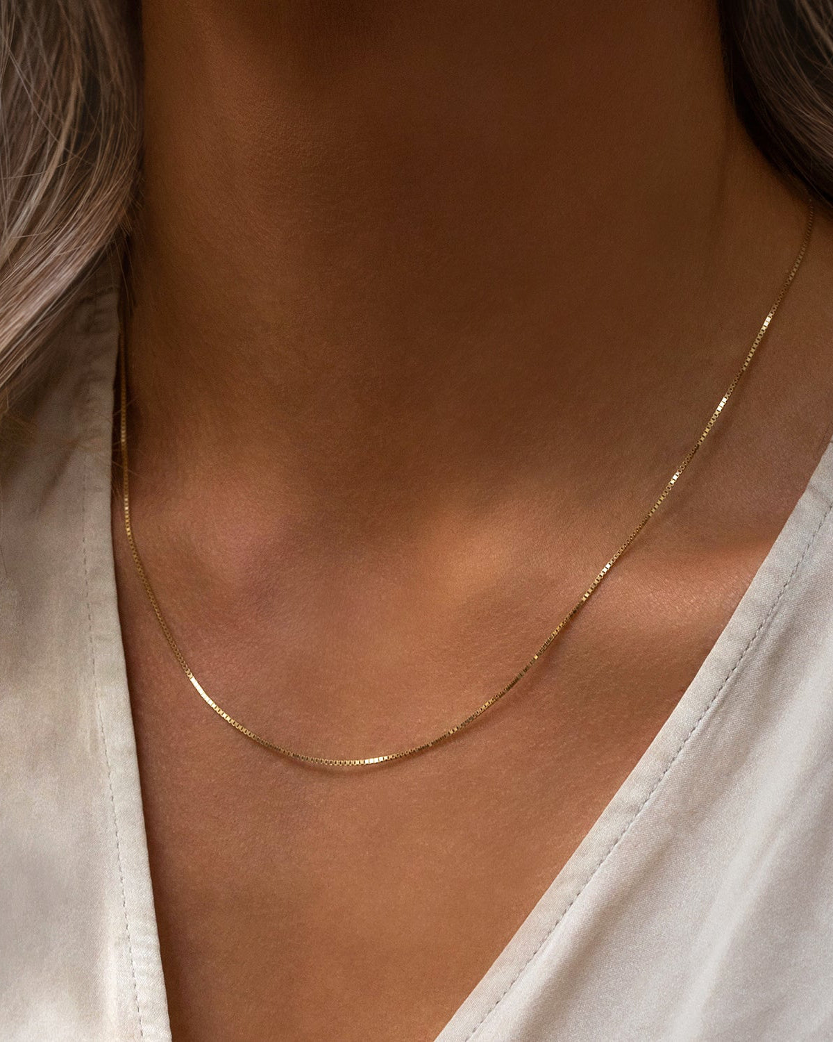 Elegant Box Chain Necklace for Women - 18K Gold Plated Stainless Steel Choker - Perfect for Everyday Wear, Parties & Gifts