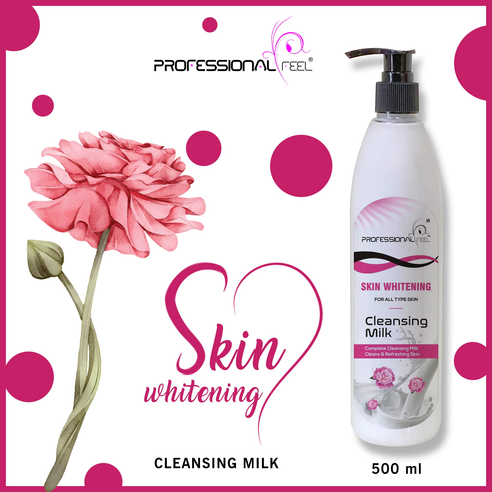 Professional Pearl Skin Cleansing Milk for All Skin Types - Smooth, Soft & Clean Skin | Whitening & Healthy Facial Cleanser 500g | Daily Skincare Routine & Makeup Removal