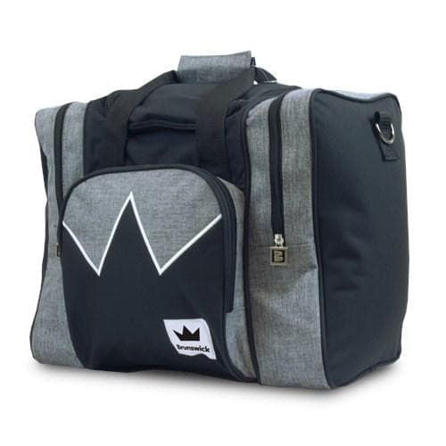 Brunswick Edge Single Tote Grey Black Bowling Bag - Durable & Stylish Bowling Accessory for Men & Women - Perfect for League Play, Practice & Travel