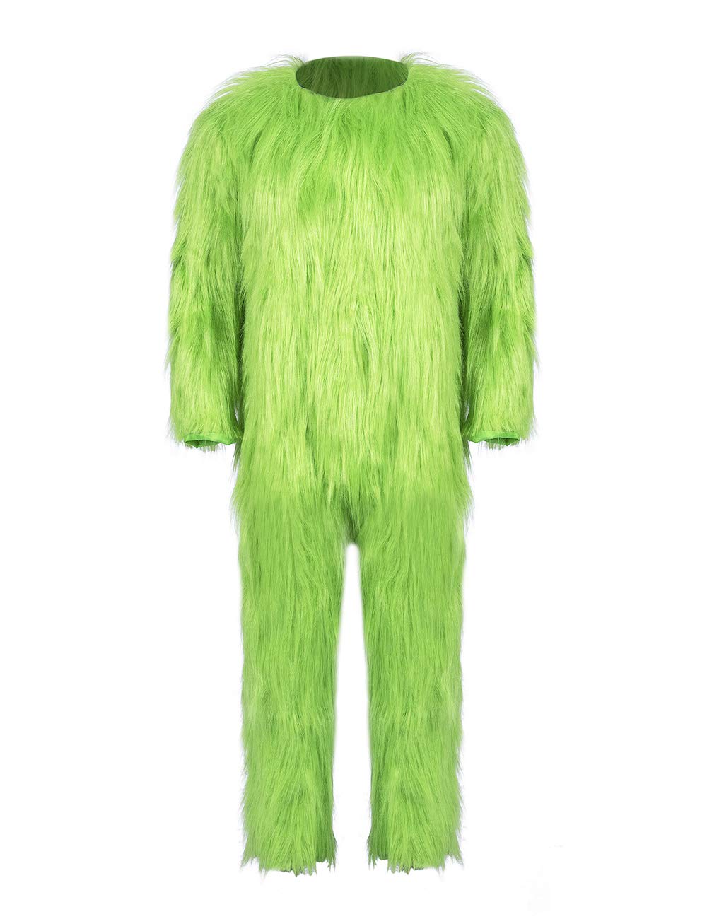 LILLIWEEN Adult Green Monster Furry Costume Jumpsuit - Halloween Cosplay, Christmas Santa Suit, Unisex Party Outfit for Cosplay, Halloween, Christmas & Festive Events