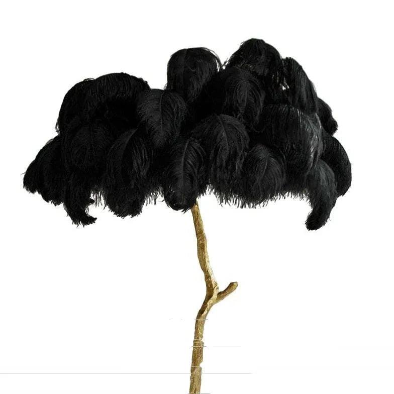 Elegant White Feather Tree Design Table Lamp - Modern Decorative Lighting for Bedroom, Living Room & Office
