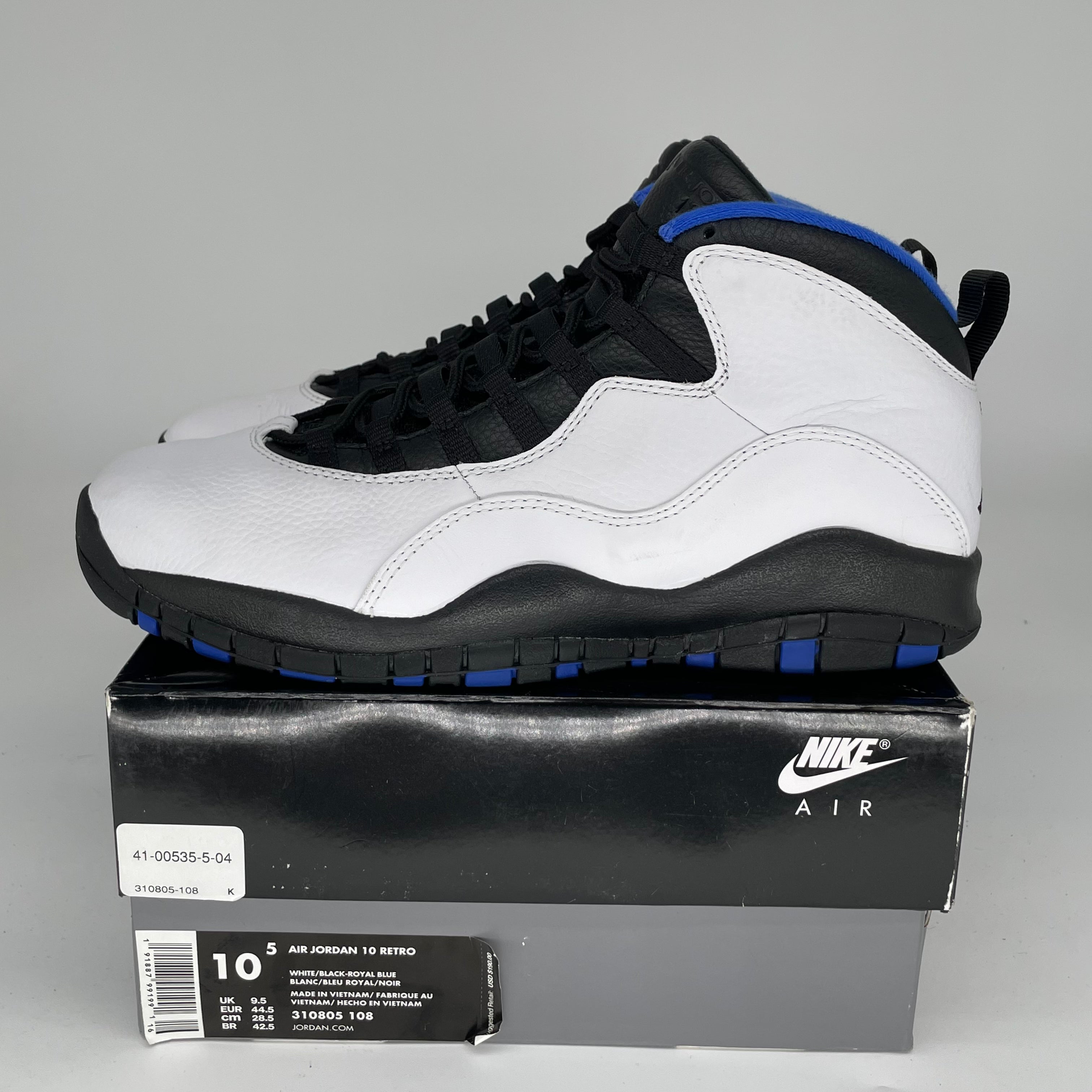 AIR JORDAN 10 ORLANDO Retro Basketball Shoes Men's Size 10.5 - White/Black-True Red 310805-108 | Official Nike Release for Streetwear & Court Performance