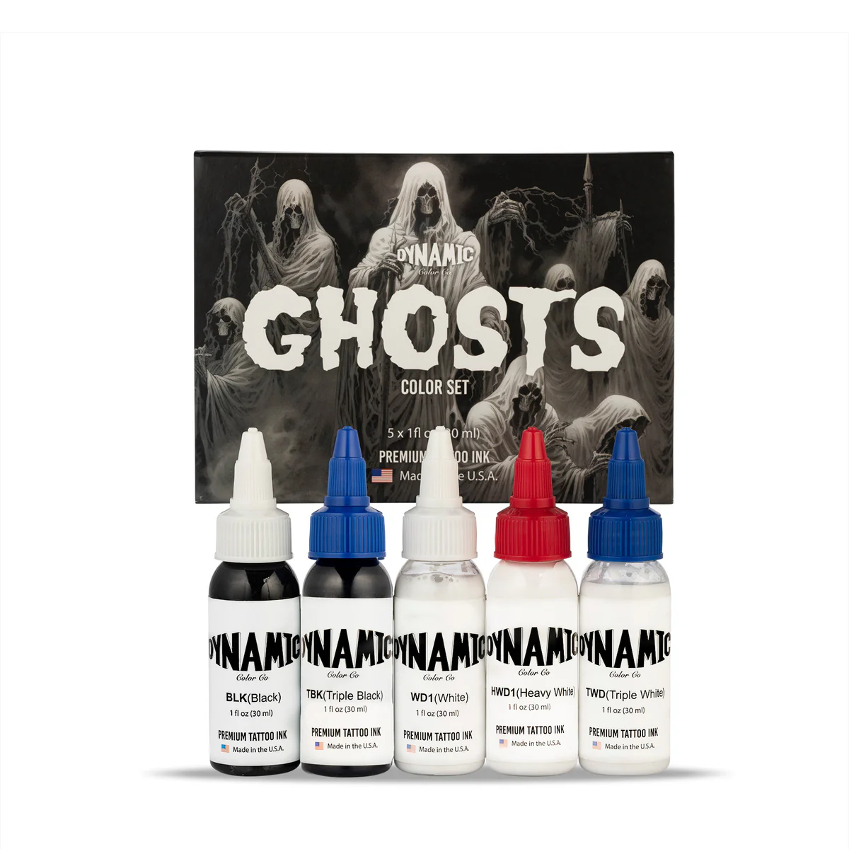 Premium Dynamic Tattoo Ink Ghosts 1oz Color Set - Professional Tattoo Supplies for Artists & Beginners - Perfect for Realism, Watercolor & Blackwork Tattoos