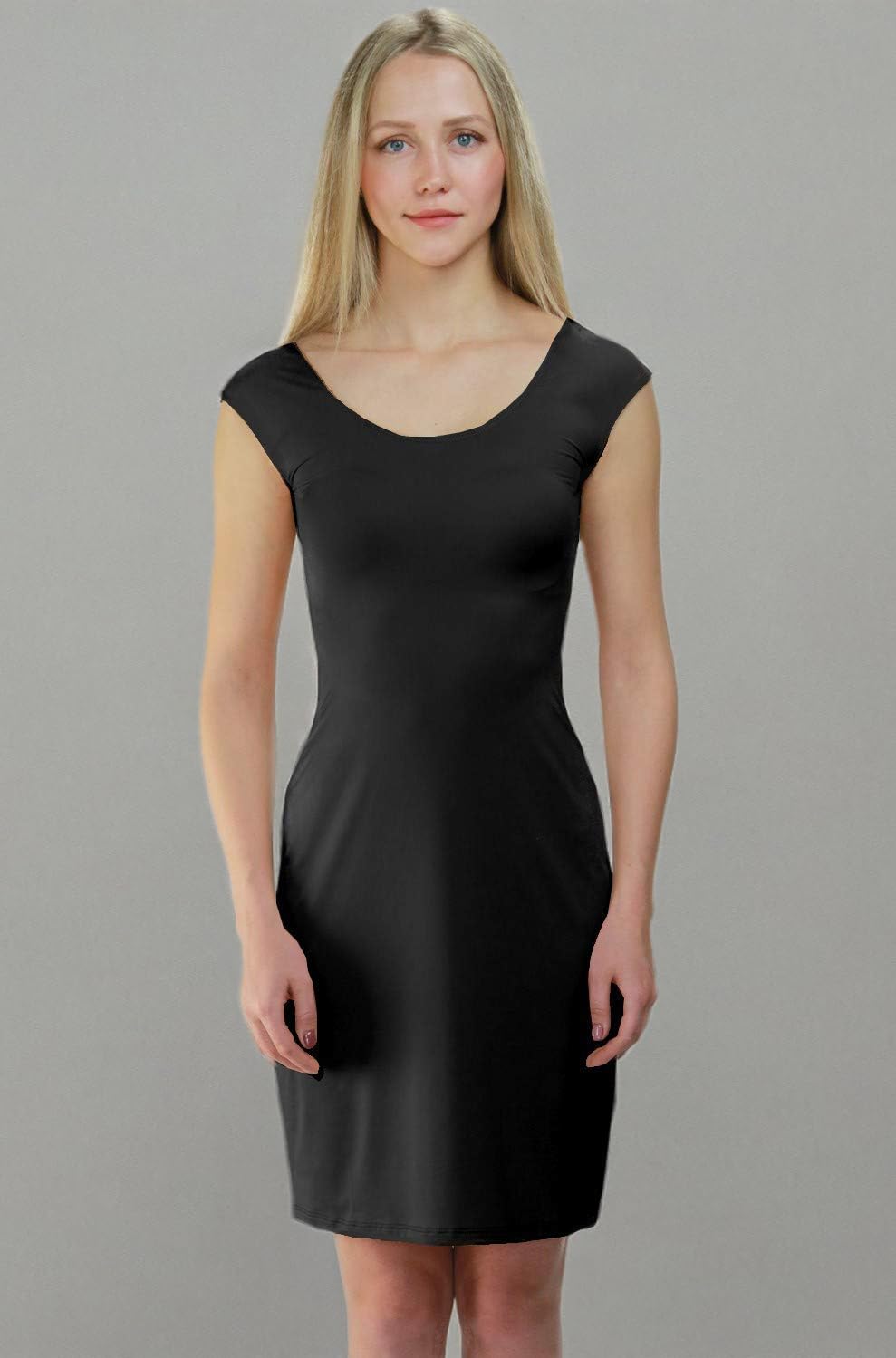Bradshaw & Palmer Women's Underall Cap Sleeve Knee-Length Full Dress Slip - Perfect for Formal Dresses, Evening Gowns & Special Occasions
