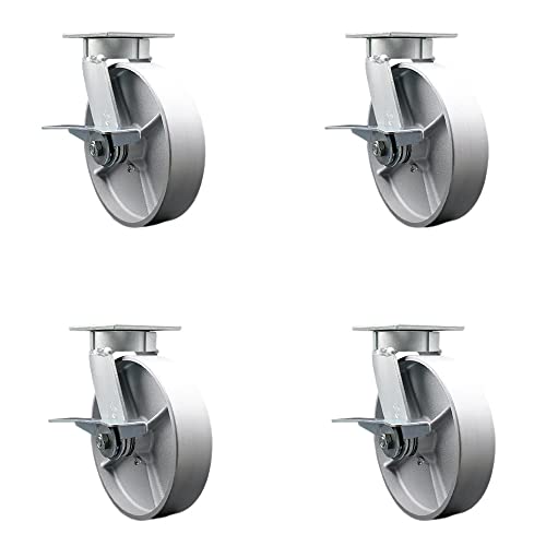 4 Swivel - Brakes & Bolt on Swivel Locks - Silver