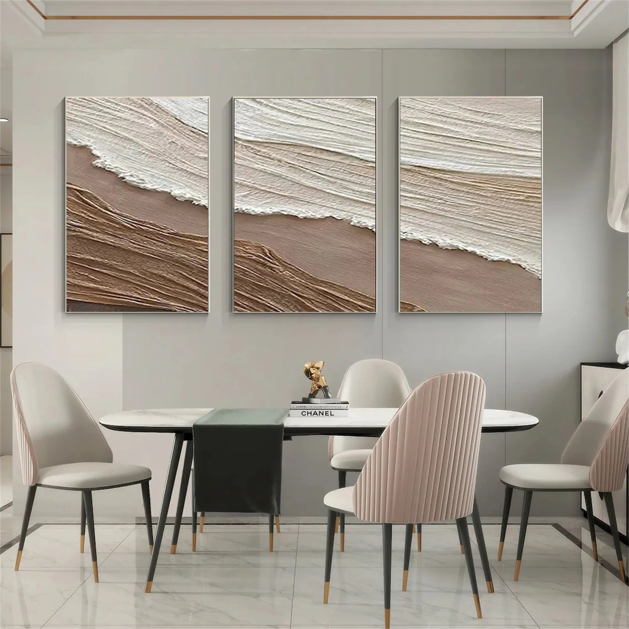 Ocean and Sky Painting Set of 3 - Coastal Wall Art Decor for Living Room, Bedroom, or Office - Beautiful Seascape Canvas Prints - #OS 142