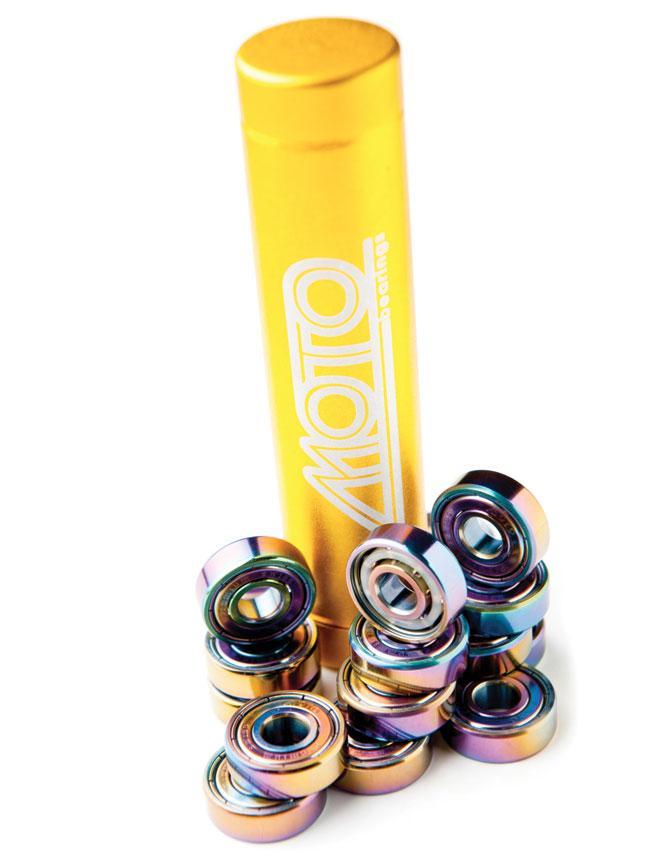 High-Quality Moto Swiss Bearings 8mm 16pk - Premium Skateboard & Longboard Bearings for Smooth Ride - Perfect for Skateboards, Scooters, and Roller Skates