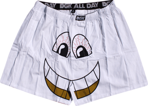 DGK Eyes Boxer Briefs for Men - Soft Cotton Underwear, Breathable & Comfortable (White, Single Pack) - Perfect for Everyday Wear, Gym & Sports