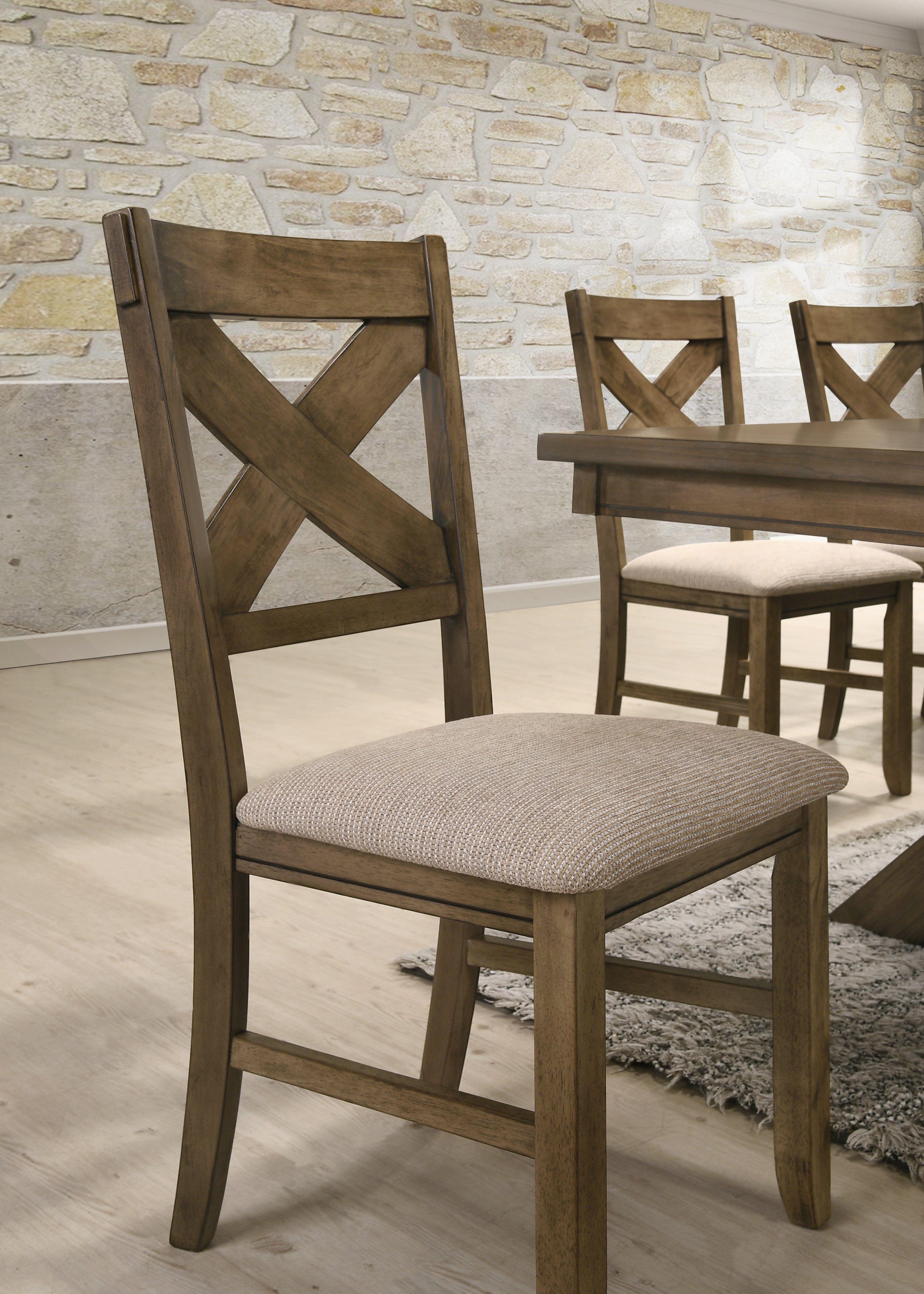 Roundhill Furniture Raven Wood Fabric Upholstered Dining Chairs, Set of 2 - Modern Kitchen & Dining Room Seating for Home & Restaurant Use
