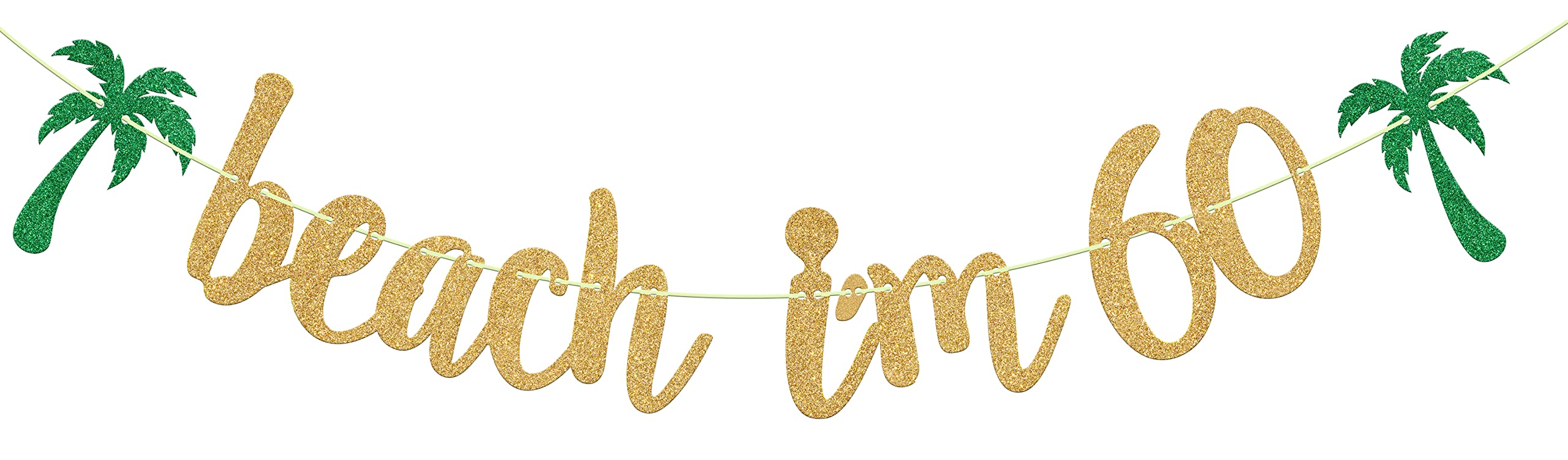 60th Birthday Banner Decorations - Happy 60th Birthday Party Supplies, Cheers to 60 Years, Gold Glitter 'Hello 60' & '60 & Sexy' Banners - Perfect for Beach Themed Celebrations, Milestone Birthday Parties & Retirement Decorations