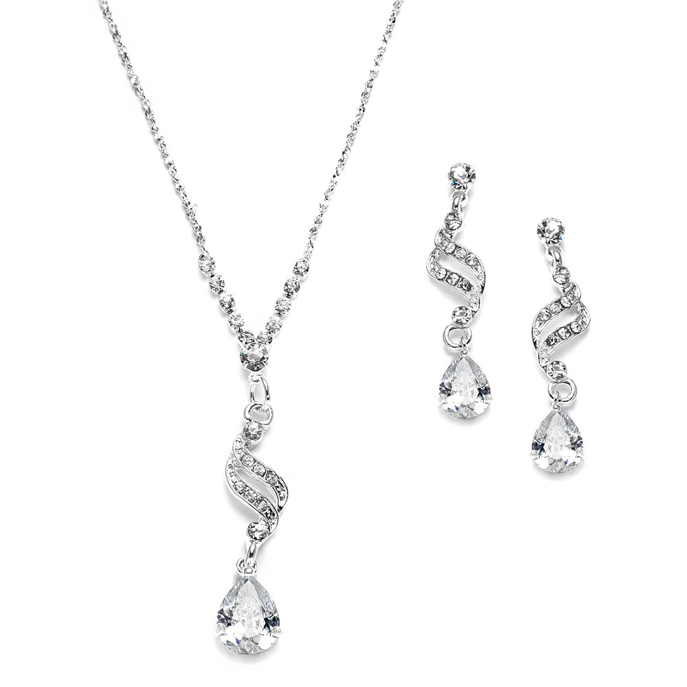 Mariell Cubic Zirconia Bridal Jewelry Set - Elegant Necklace & Earrings for Wedding, Bridesmaid Gifts, Prom & Special Occasions | Perfect for Bridal Shower, Anniversary & Formal Events