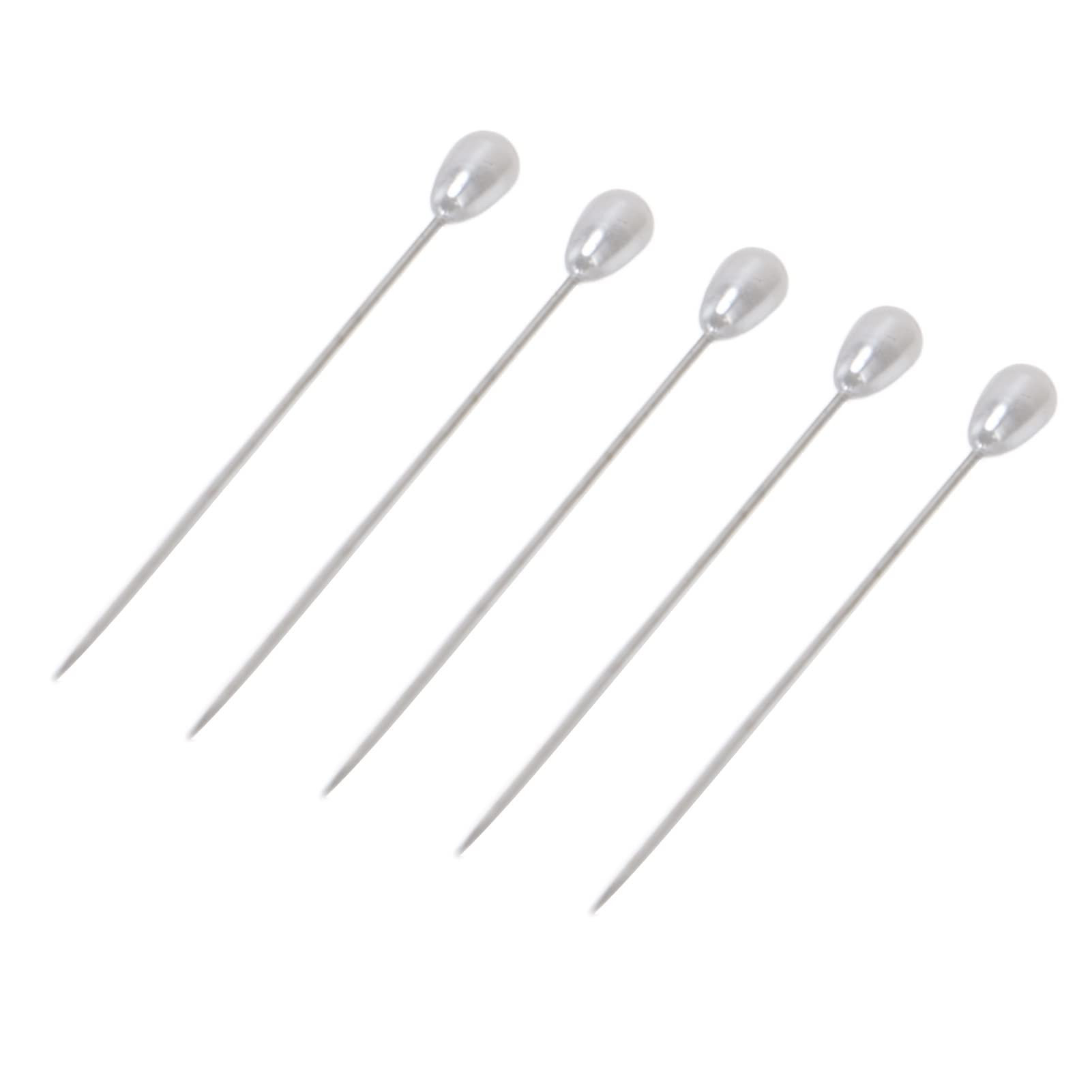 55mm/2.2in Teardrop Pearl Head Pins - 200pcs Simulated Silver White Corsage Boutonniere Pins for Women | Perfect for Wedding Decorations, Bridal Bouquets, Prom Corsages & Special Occasion Accessories