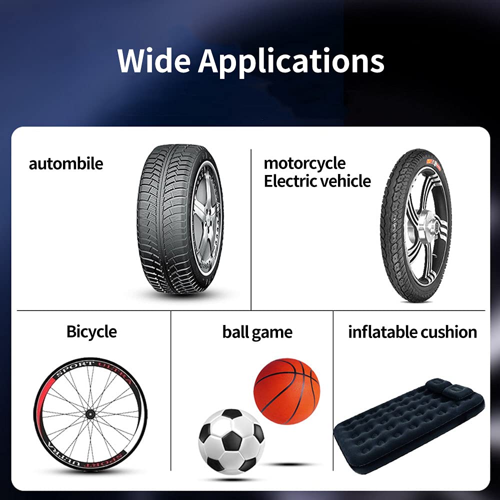 4 in 1 Portable Air Compressor - Mini Electric Pump for Car, Bike Tires & Inflatables | 150PSI Rechargeable Li-Ion Battery | Digital LCD Display & LED Emergency Light | Compact & Ergonomic Design - Perfect for Roadside Emergencies, Camping and Sports Equipment Inflation