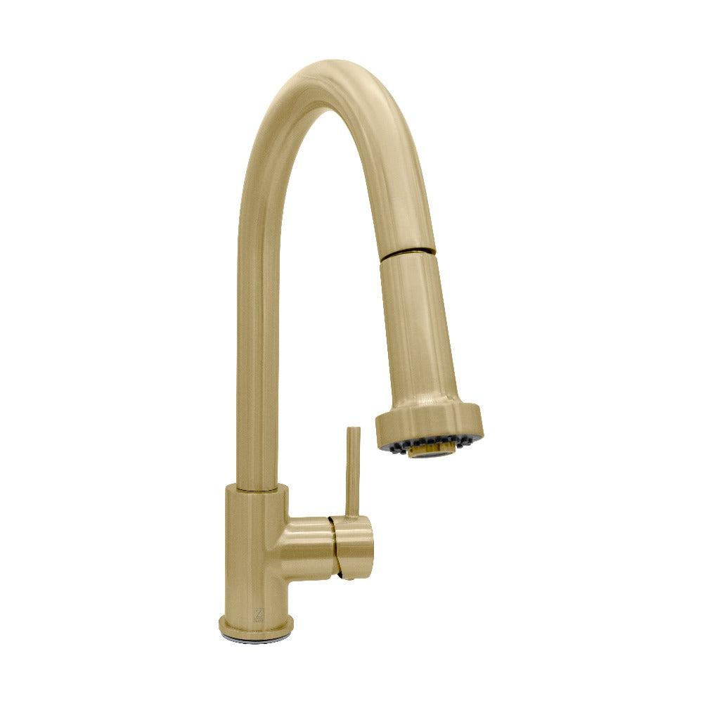 ZLINE Monet Pull Down Kitchen Faucet in Champagne Bronze - High Arc Single Handle Sprayer Faucet with Magnetic Docking for Modern Farmhouse & Commercial Kitchens (MON KF CB)