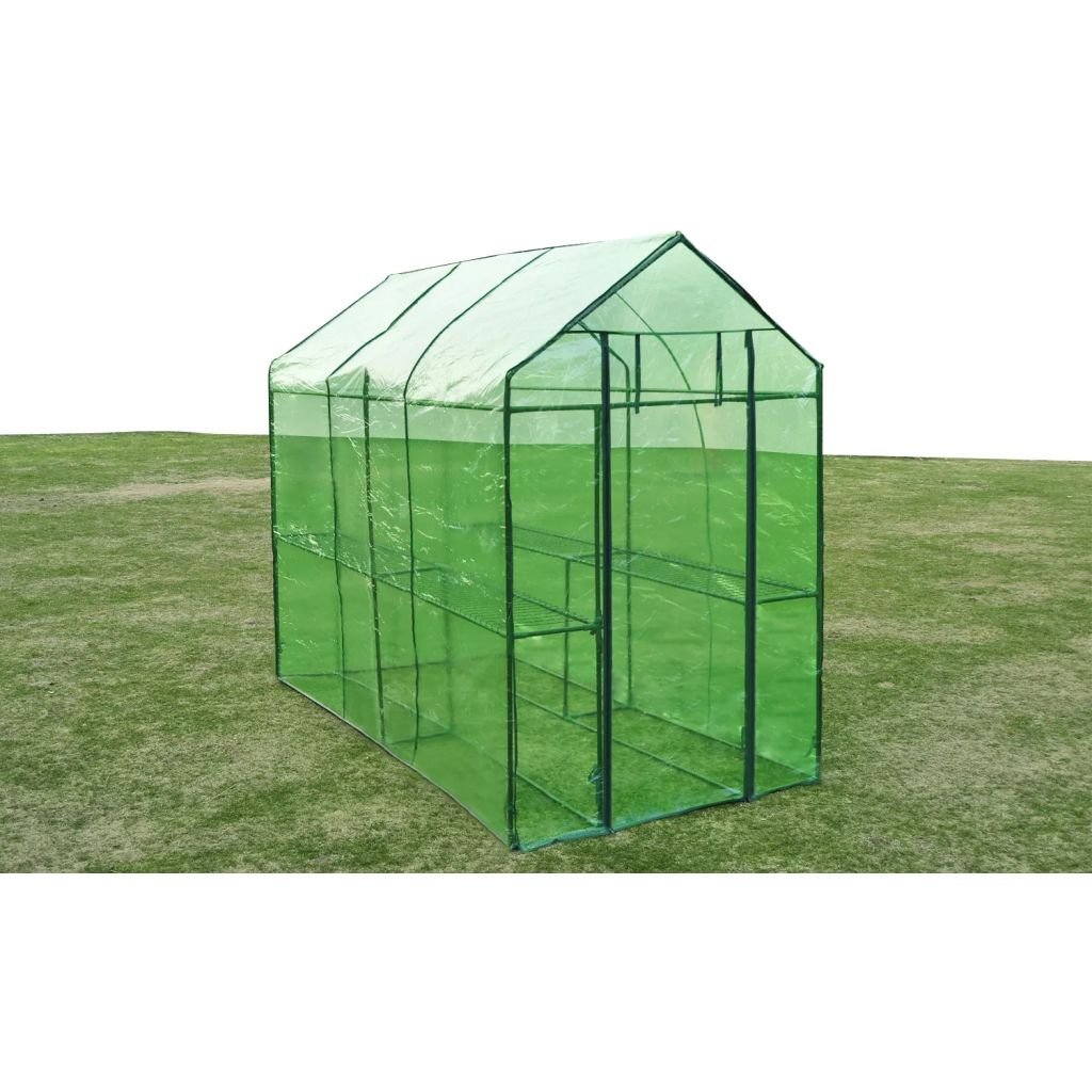 vidaXL Mini Walk-in Greenhouse 3.9' x 7.8' x 6.3' - Portable Indoor/Outdoor Gardening Greenhouse for Plants, Flowers & Succulents | Perfect for Backyard, Patio, Balcony & Small Garden Protection