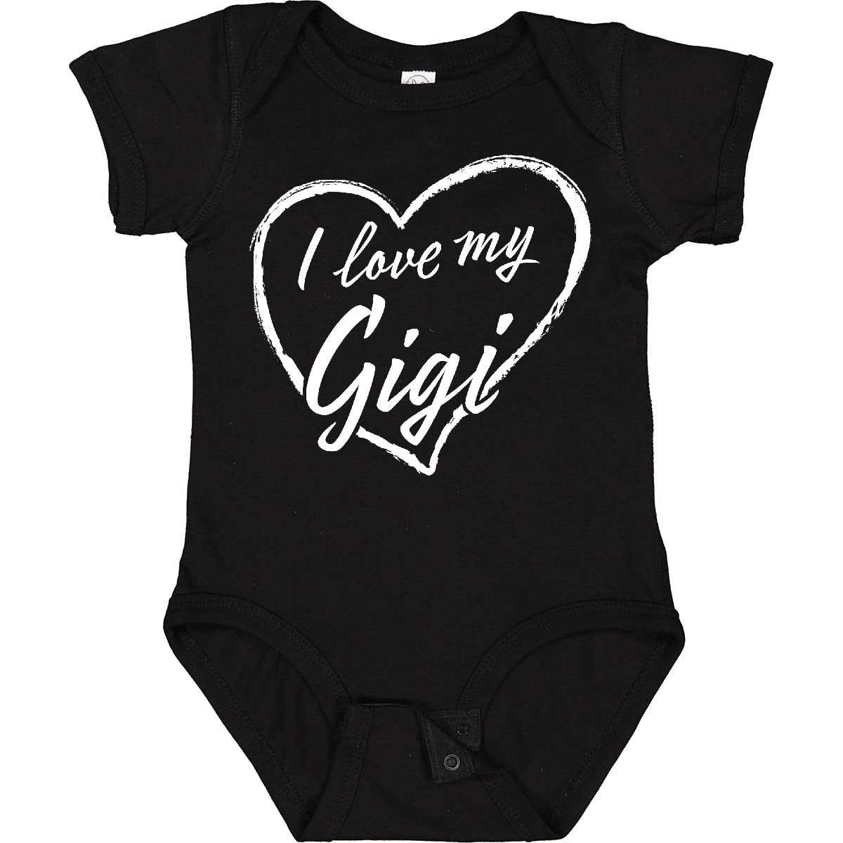 Inktastic I Love My Gigi White Chalk Heart Baby Bodysuit - Cute Infant Onesie for Grandparents Day, Family Photos & Special Occasions