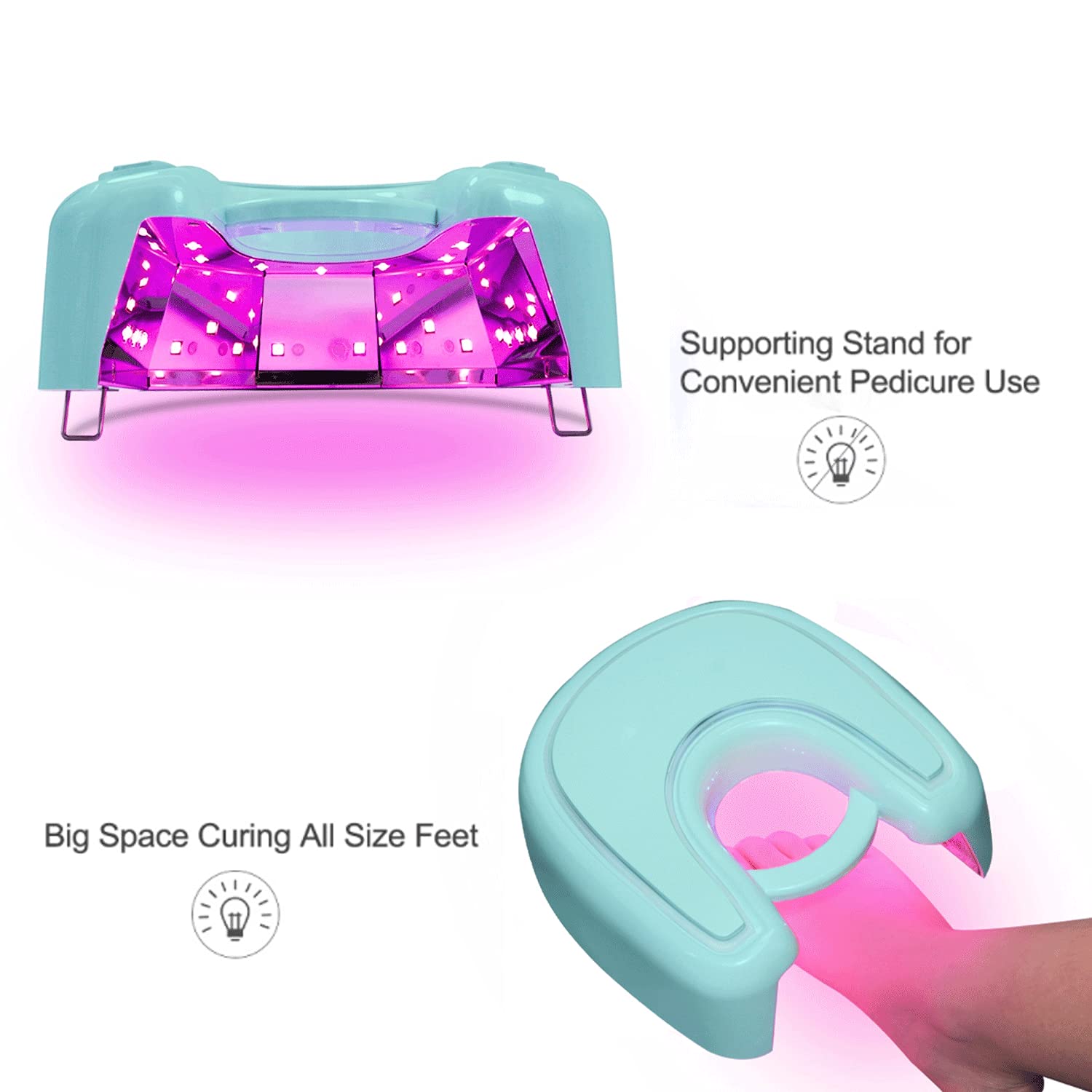 48W Cordless UV LED Nail Lamp - Rechargeable Gel Nail Dryer with 21 LED Beads & 4 Timer Settings, Auto Sensor Professional Manicure Light for Home Salon Use | Perfect for DIY Nail Art, Gel Polish Curing, and Professional Nail Services