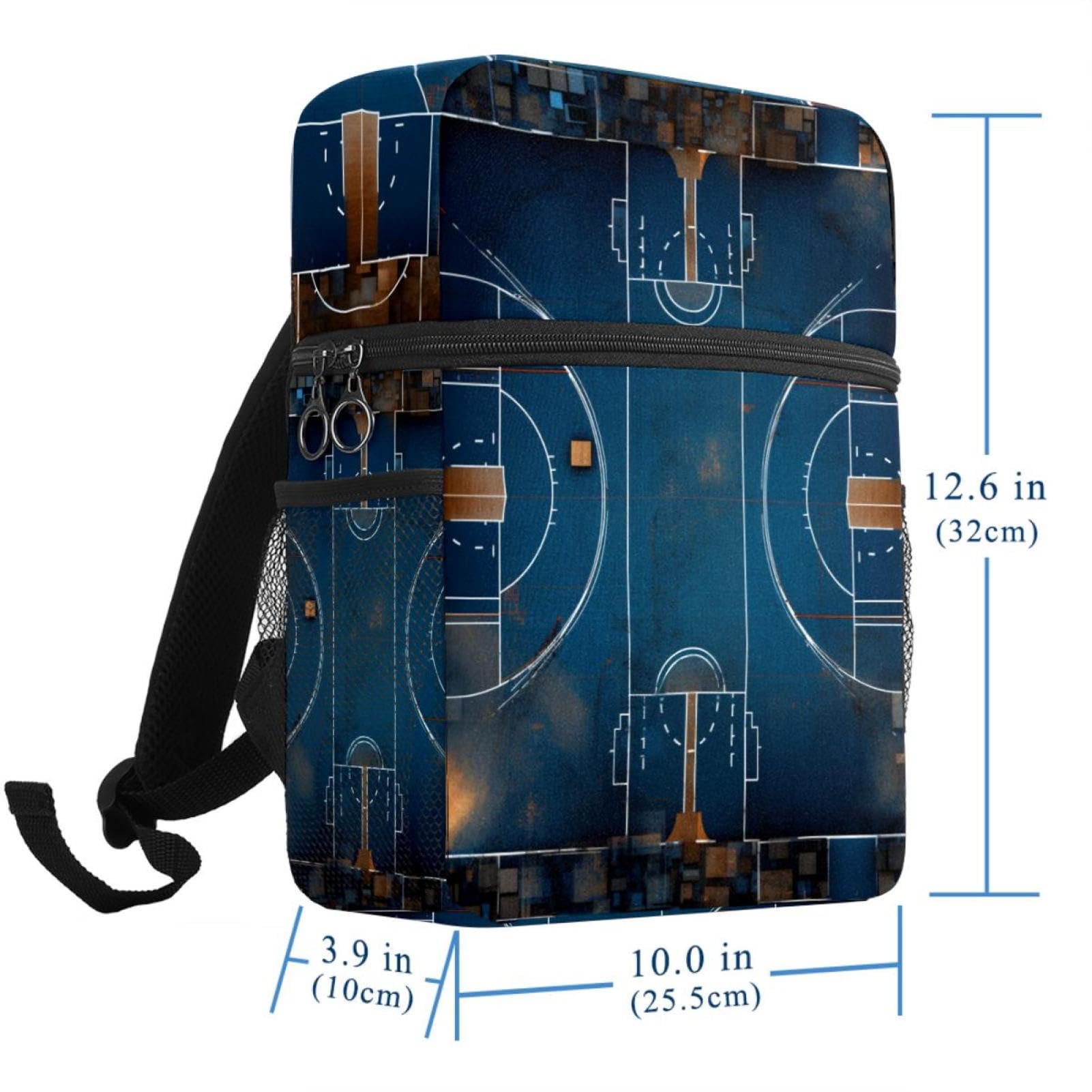 Stylish Travel Backpacks for Women & Men - Durable Basketball Court Design Backpack for School, Gym, Work & Outdoor Adventures