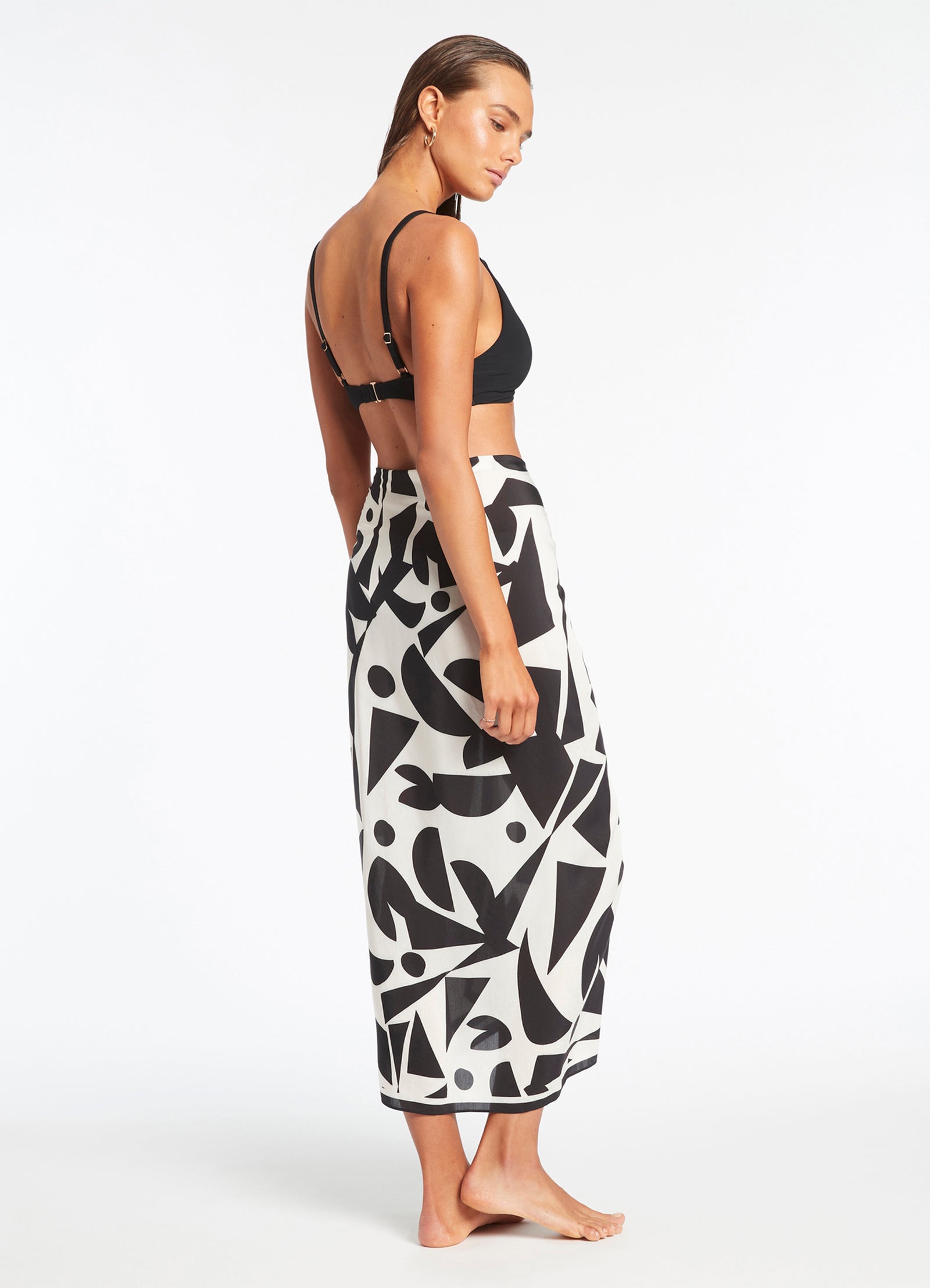 D'Orsay Sarong - Elegant Cream Wrap Skirt for Women - Perfect for Beach, Pool, and Summer Vacations