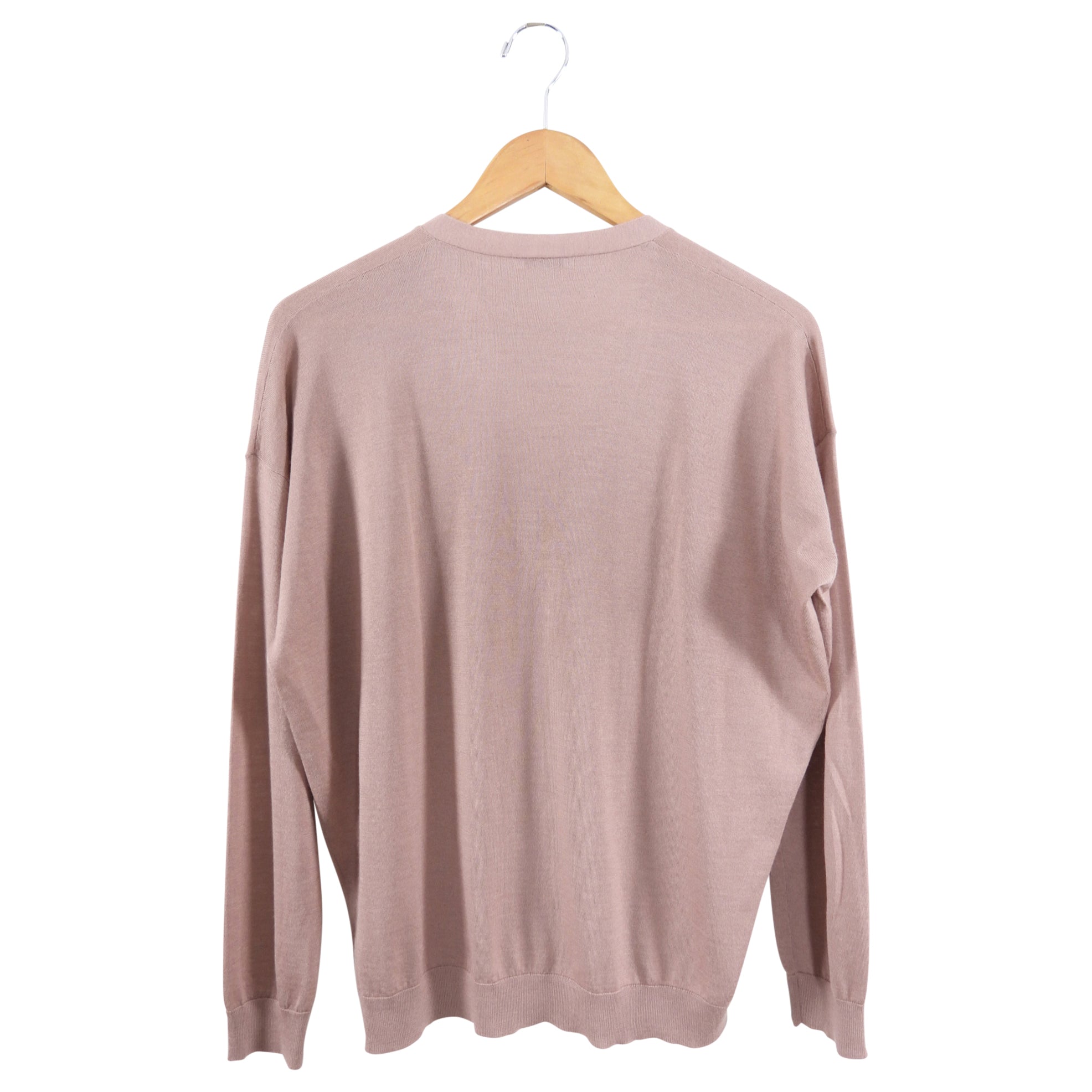 Brunello Cucinelli Women's Quartz Pink Cashmere V-Neck Knit Top with Monili Detailing - Luxurious Soft Sweater for Work, Date Night & Special Occasions