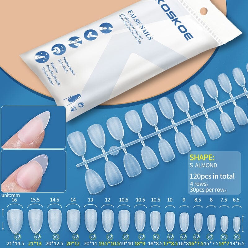 120PCS Full Cover Matte Soft Gel False Nails - Natural Look Press-On Nails for Manicure, Salon Quality DIY Nail Art at Home | Perfect for Parties, Weddings & Everyday Wear