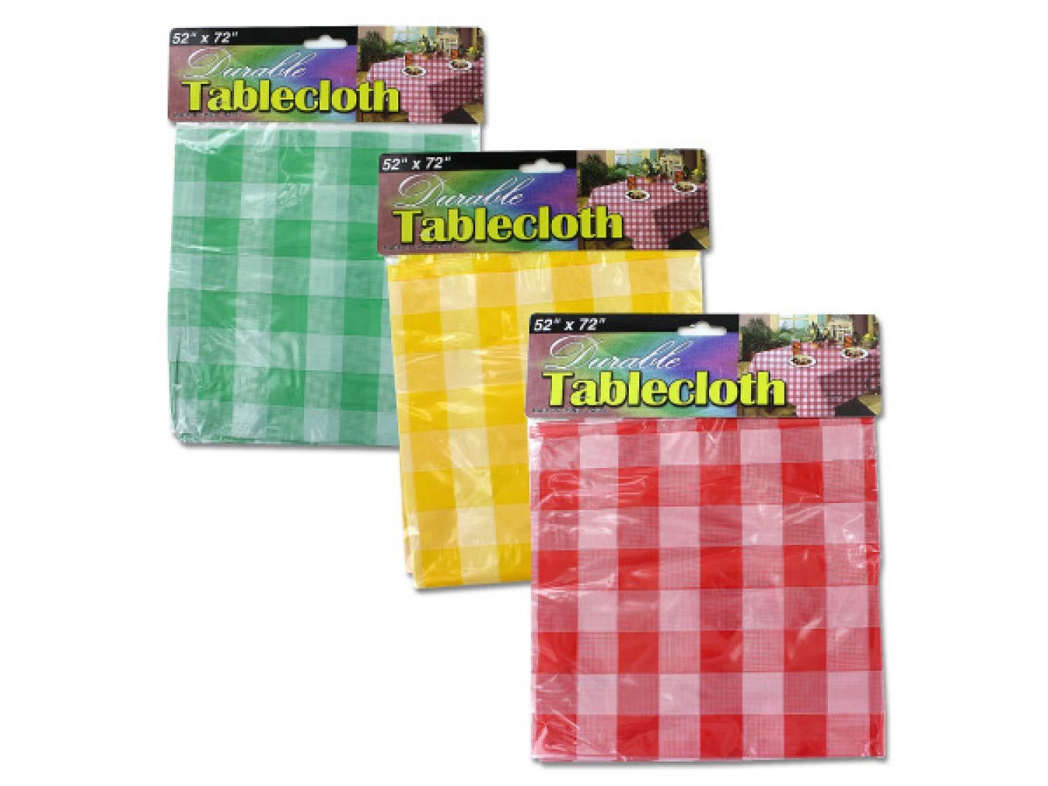72-Pack Checkered Picnic Tablecloths - Bulk Waterproof Outdoor Table Covers for Parties, BBQs, and Picnics | Red & White Gingham Design for Kitchen, Dining, and Outdoor Events