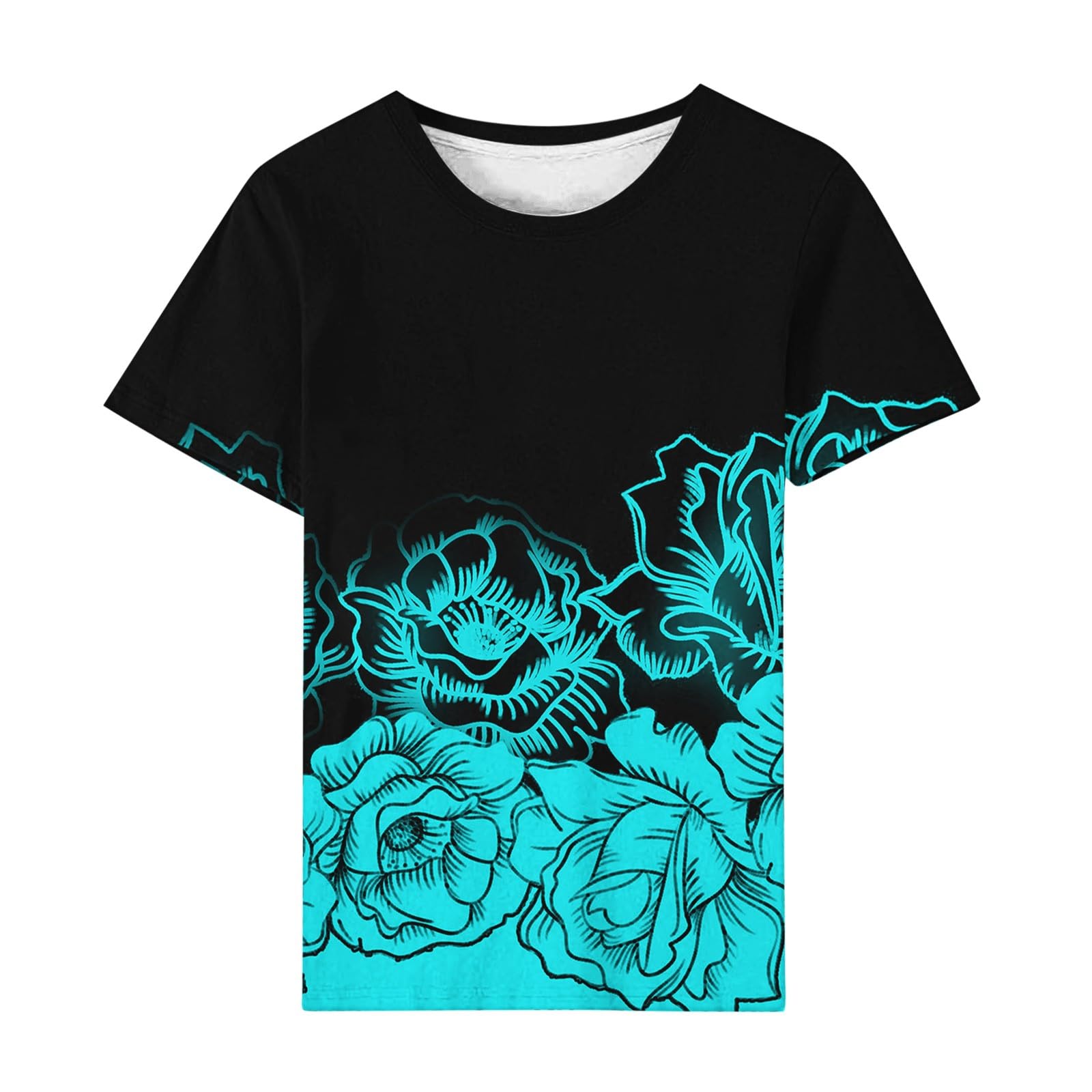 Floral Printed T-Shirts for Women | Short Sleeve Graphic Tees | Summer Fashion Tops | Casual Blouses for Ladies | Perfect for Beach Outings, Date Nights & Weekend Wear