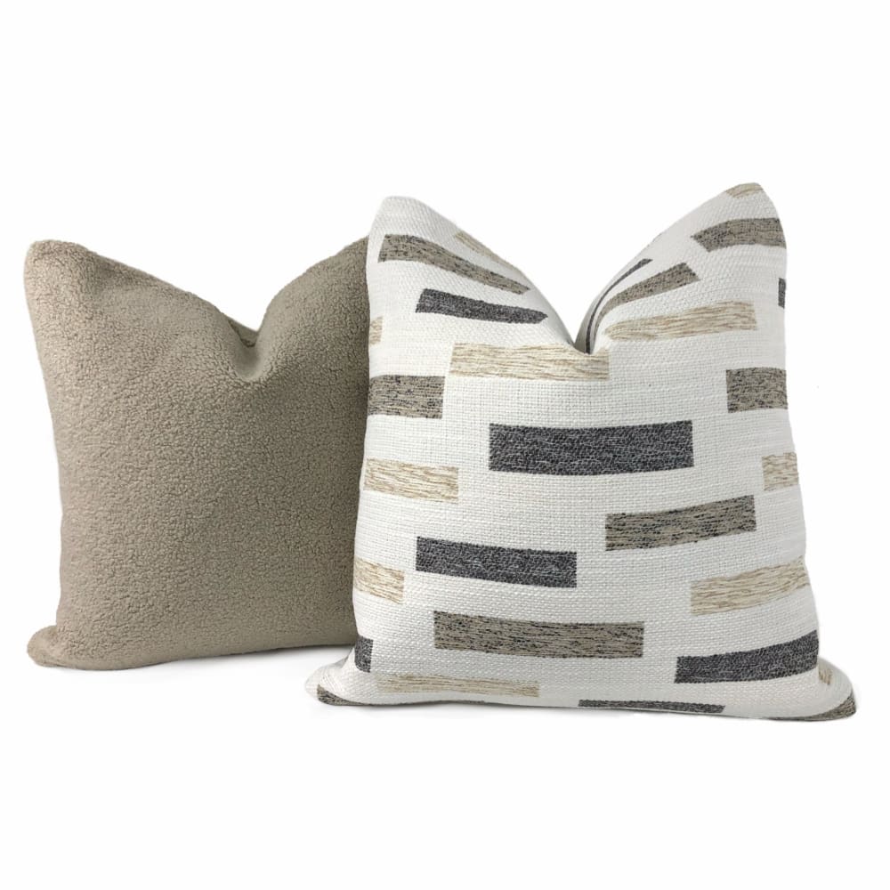 Cozy Mushroom Taupe Sherpa Faux Sheepskin Boucle Pillow Cover - Soft Decorative Throw Pillow Case for Couch, Bed & Home Decor - Perfect for Living Room, Bedroom & Cozy Spaces