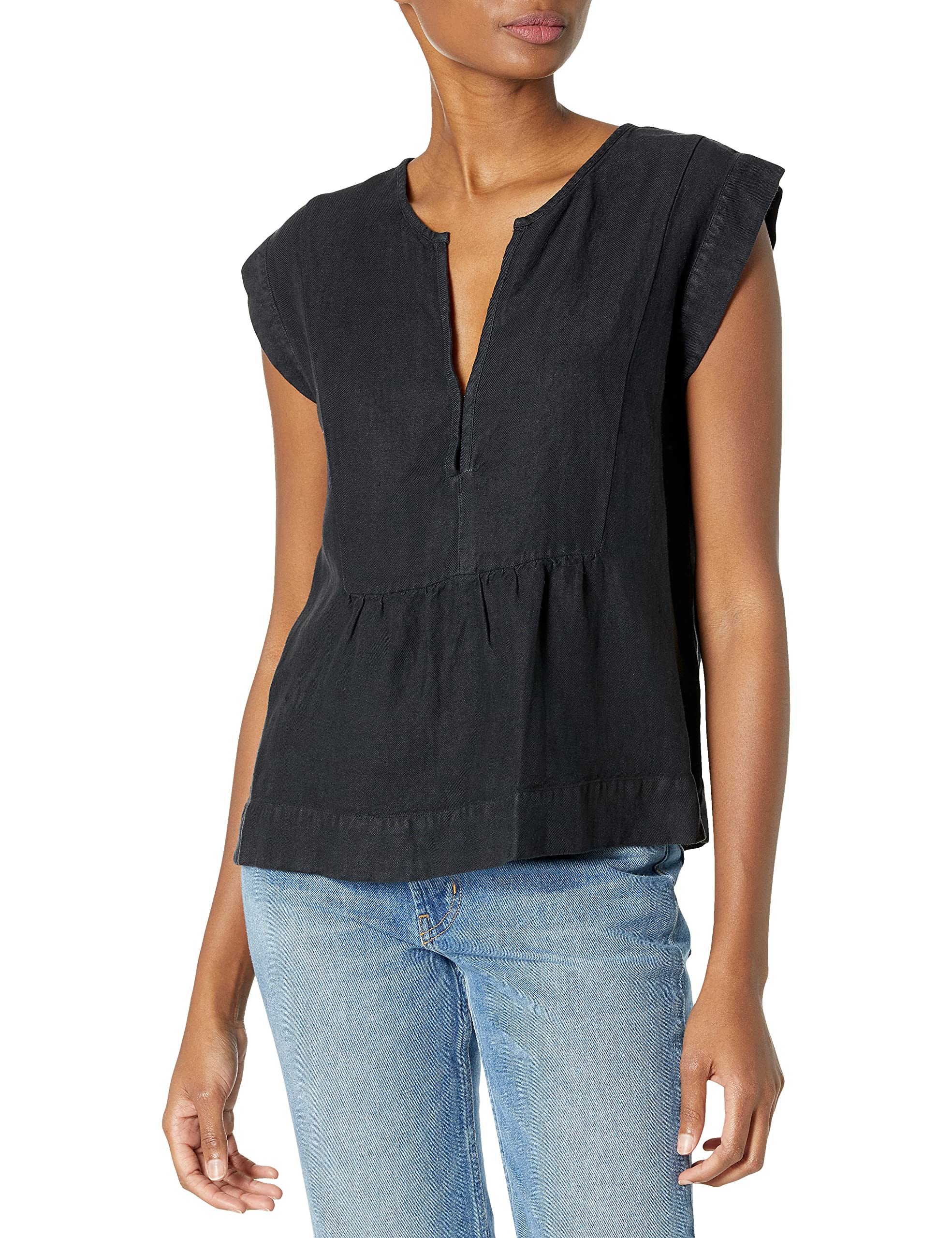 AG Jeans Women's Trista Top - Stylish Casual & Party V-Neck Blouse for Everyday Wear, Date Night & Office Outfits