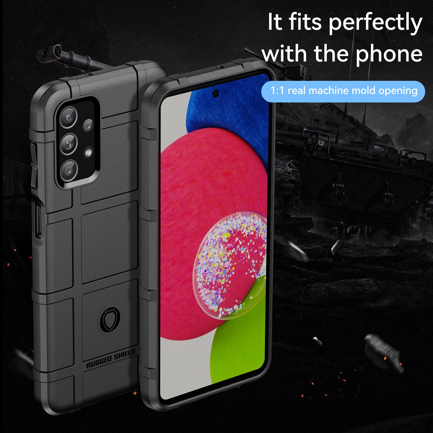 Military Grade Shockproof Galaxy M23/F23 Case - Drop-Tested Protective Cover with Camera Lens Shield | HD Black Phone Case for Samsung Galaxy M23/F23 - Perfect for Outdoor Adventures, Work & Daily Protection