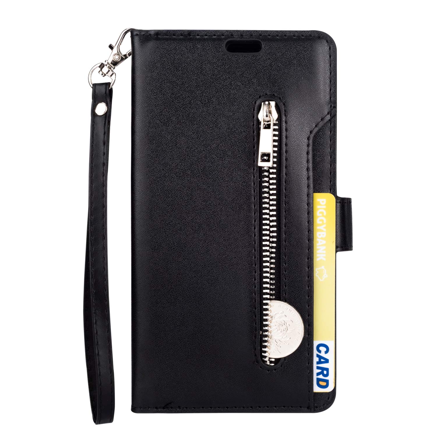 FOLICE iPhone Xs Max Wallet Case with Magnetic Closure - PU Leather Flip Cover with 9 Card Slots & Kickstand | Durable Protection for Apple iPhone Xs Max 6.5 Inch (Black) | Perfect for Travel, Business & Everyday Use