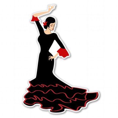 Flamenco Dancer Vinyl Sticker - Waterproof Decal for Laptop, Phone, Car, Guitar - Multiple Sizes Available - Perfect for Dance Enthusiasts & Spanish Culture Lovers
