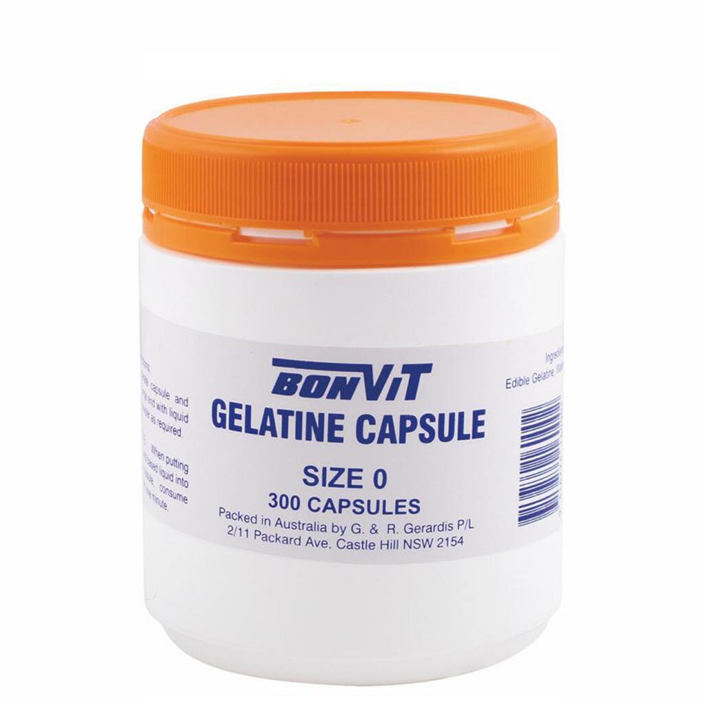 Bonvit Size 0 Empty Gelatin Capsules - 100% Pure, Vegan-Friendly for DIY Supplements & Herbal Remedies | Perfect for Home Pharmacy, Vitamin Filling, and Essential Oil Capsules