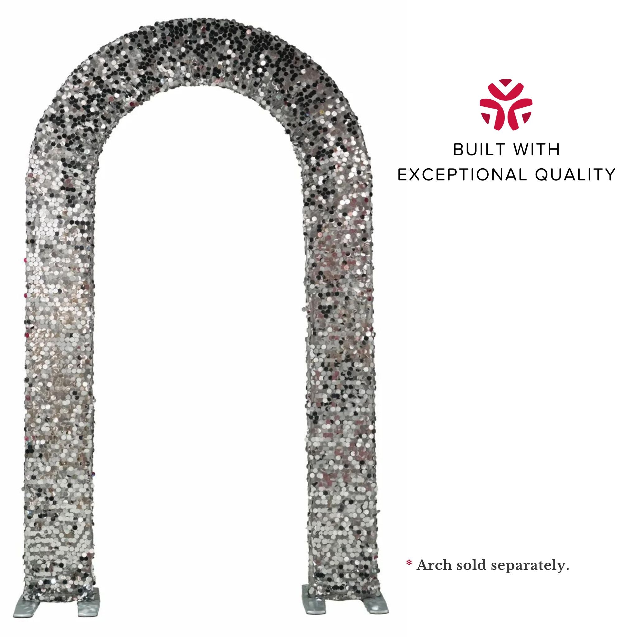 Payette Sequin Open Center Arch Cover - Silver | Elegant Shoe Accessory for Weddings, Prom & Special Occasions