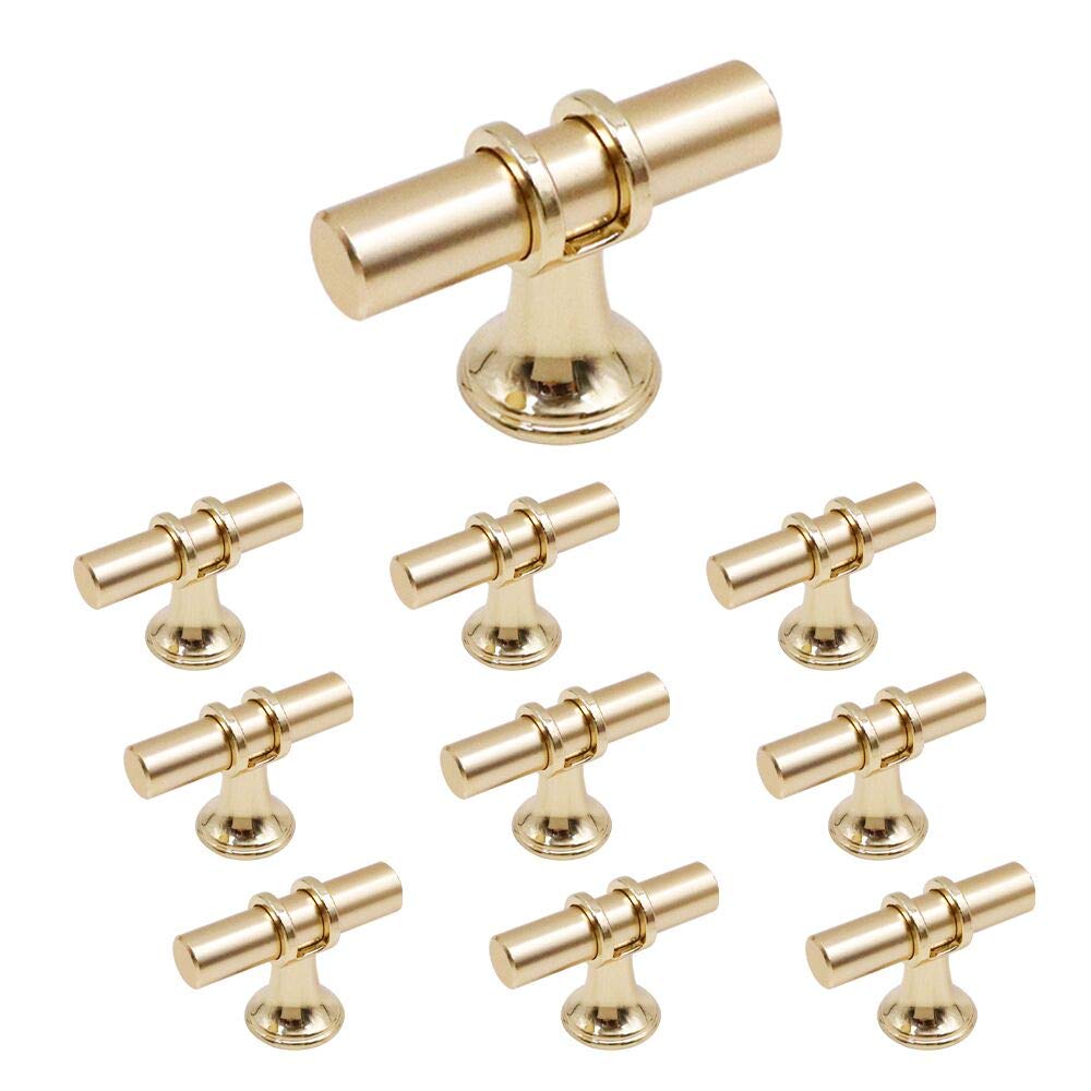 10 Pack Cabinet Knobs - T Bar Handles for Kitchen Cabinets, Furniture, Doors & Drawers - Durable Cupboard Pulls for Home & Office Renovation