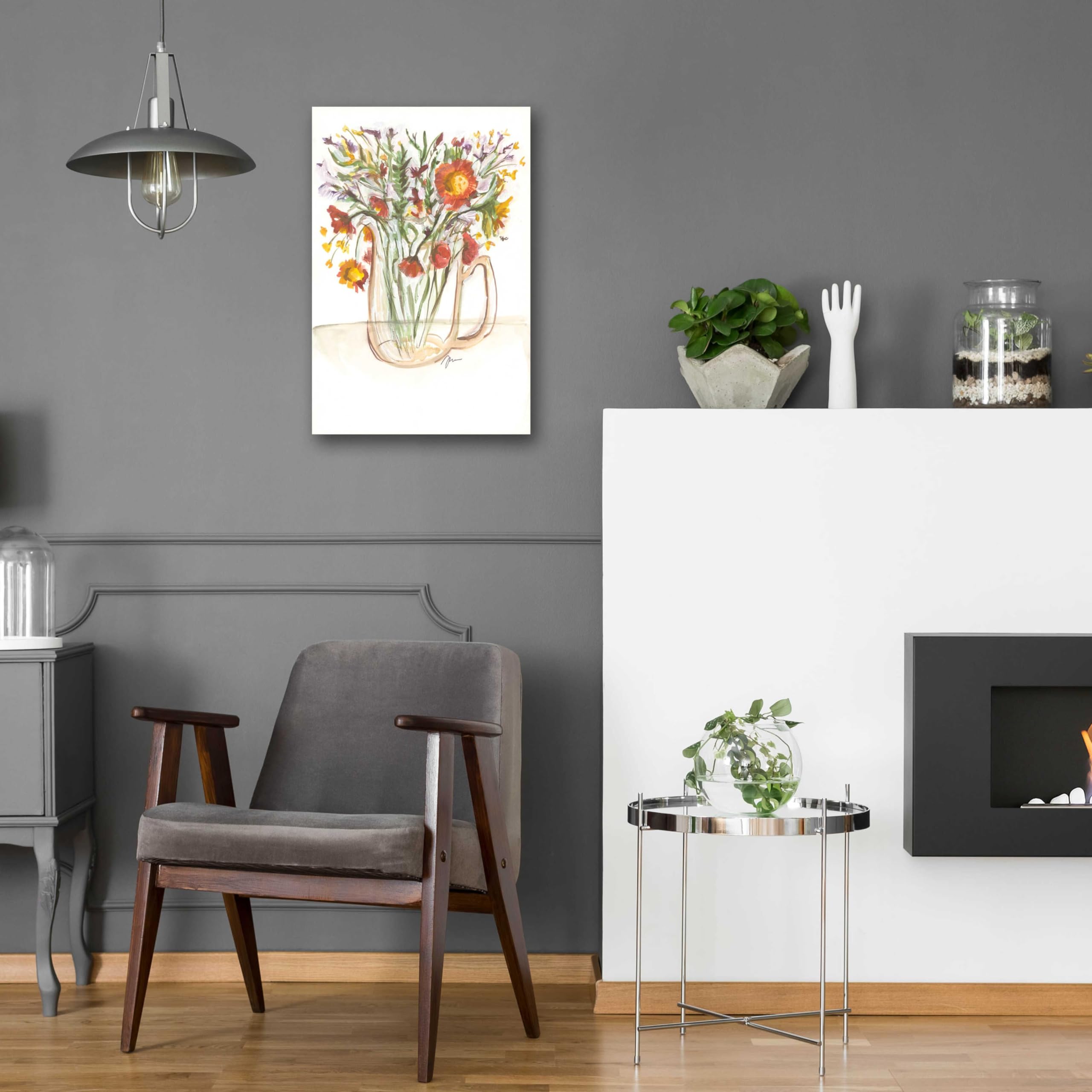 Buttermilk Farm Florals Acrylic Glass Wall Art by Jessica Mingo - 16x24 Inches Modern Farmhouse Painting for Living Room, Bedroom & Office Decor