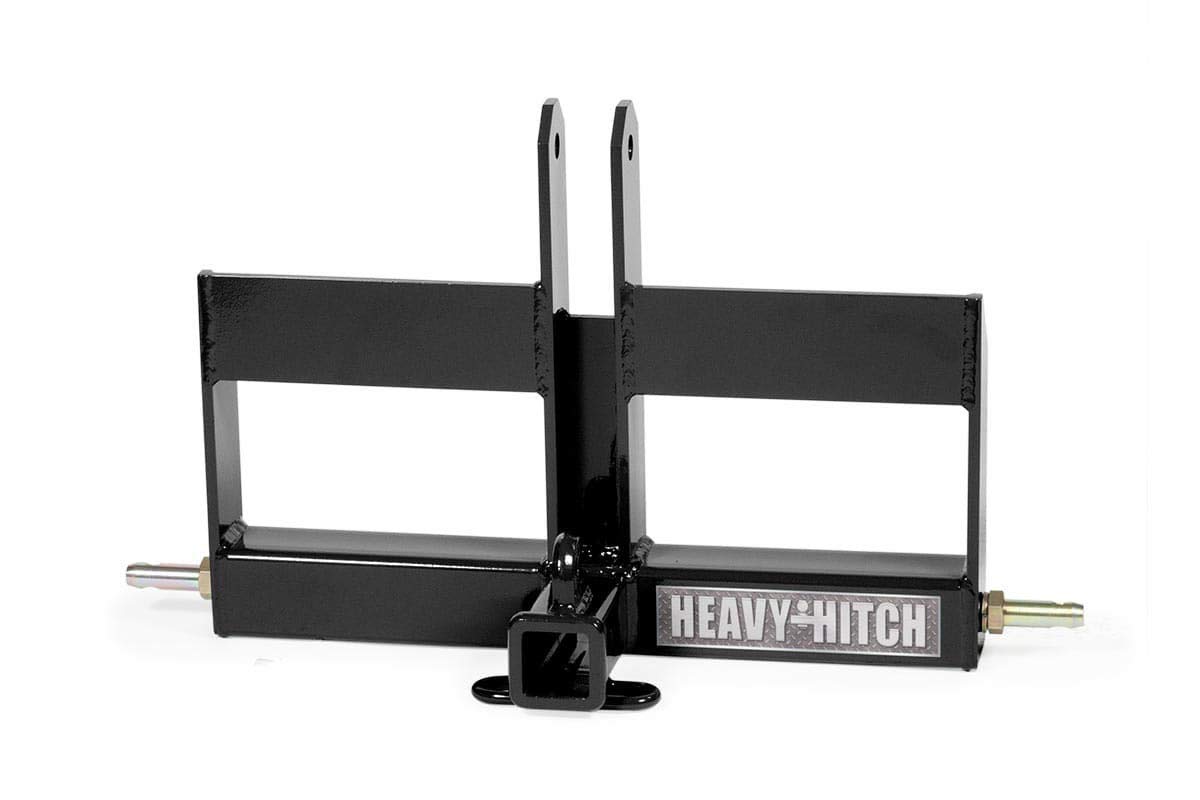 3 Point Hitch Receiver Drawbar with Offset Suitcase Weight Bracket - Heavy Duty Tractor Attachment for Farming & Landscaping (Black) - Perfect for Towing Implements, Spreader & Box Blade Use
