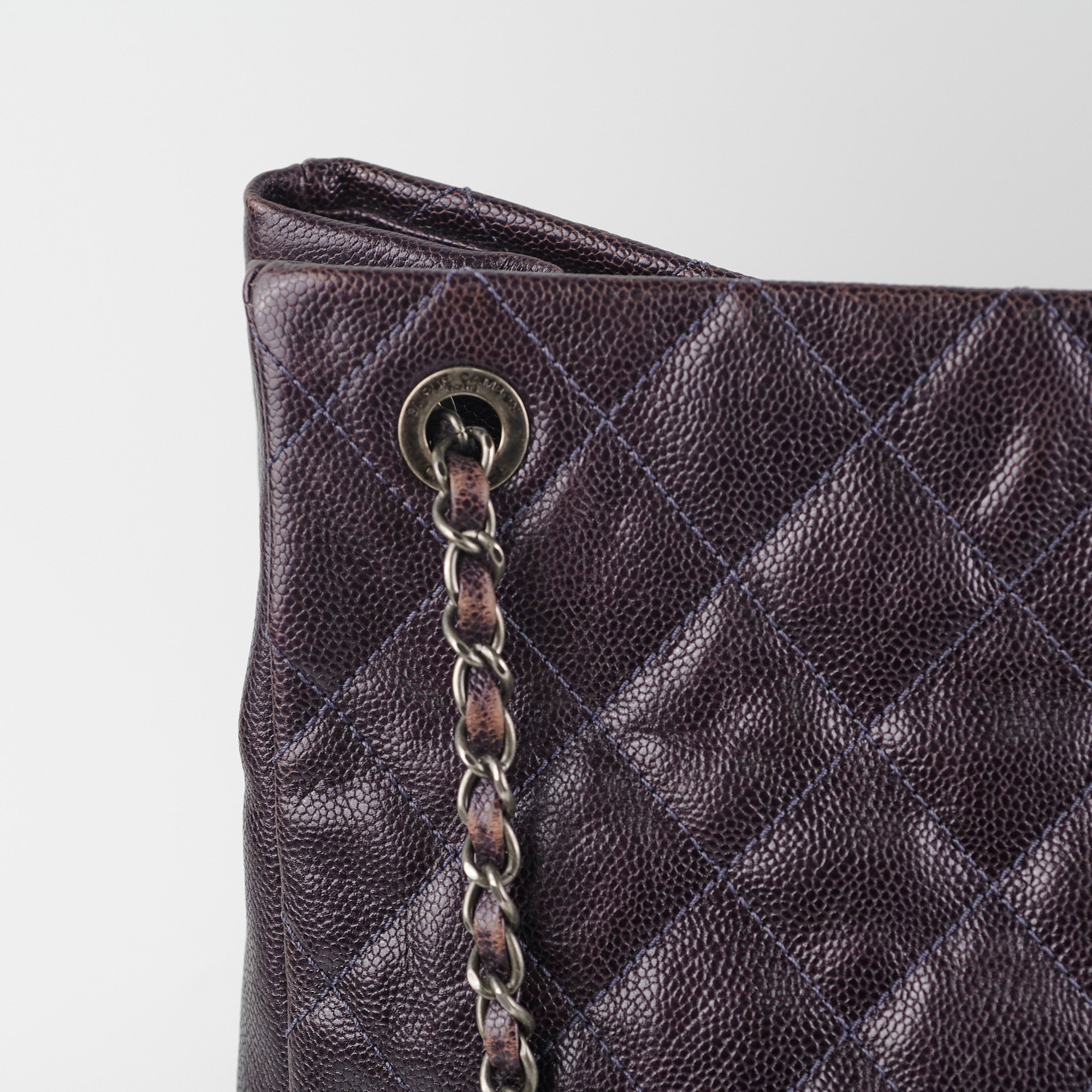 Chanel Dark Purple Caviar Leather Shoulder Bag for Women | Luxury Designer Handbag for Evening Parties, Weddings & Special Occasions