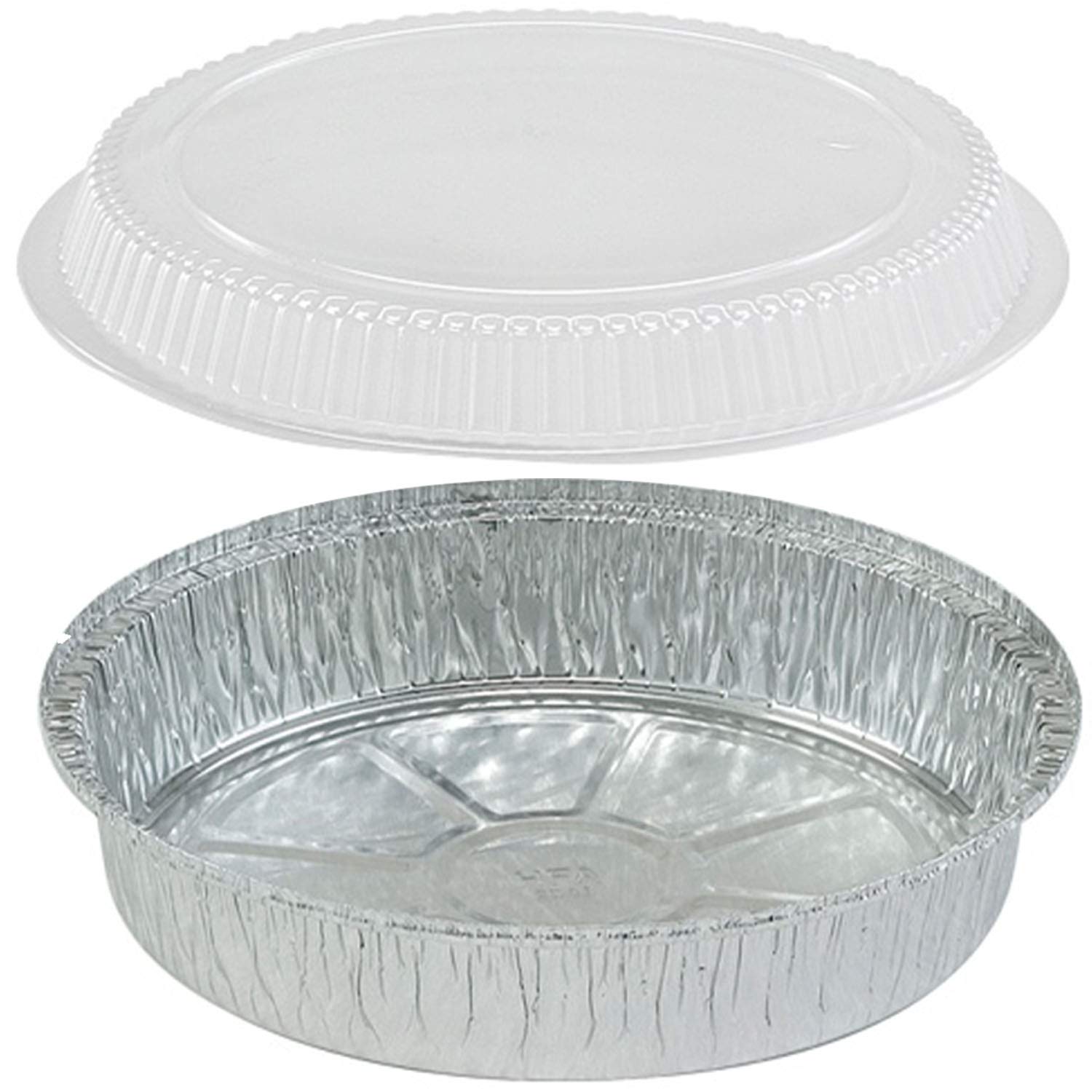 Tiger Chef 9 Inch Round Aluminum Foil Pans with Dome Lids - 40 Pack Disposable Freezer to Oven Safe Baking Pans for Cooking, Takeout, Meal Prep & Food Storage - Perfect for Restaurants, Catering & Home Baking