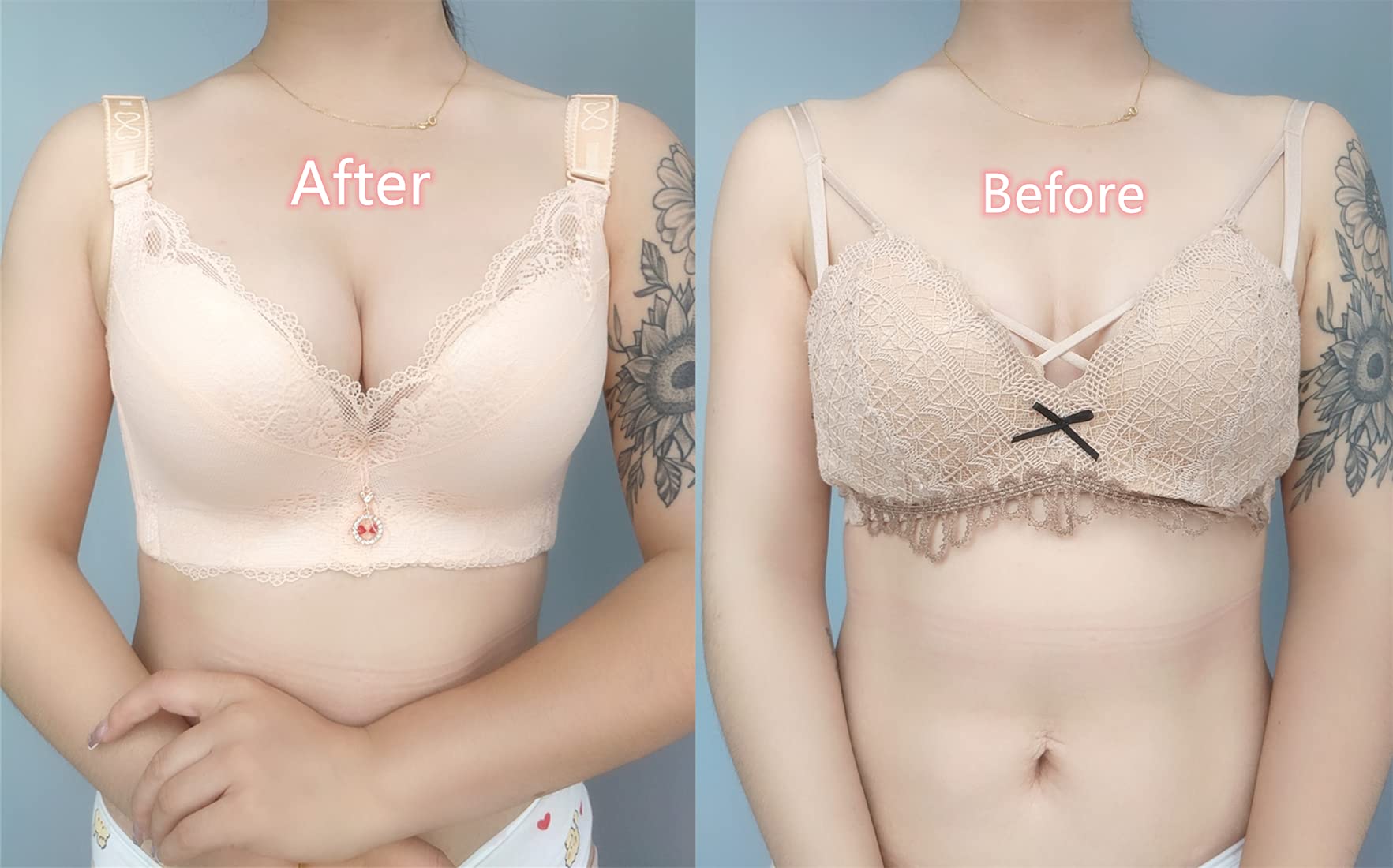 Plus Size Women's Push Up Bra with Floral Lace & Underwire - Comfortable Wide Band Everyday Bra for Full Coverage Support - Perfect for Work, Date Night and Special Occasions