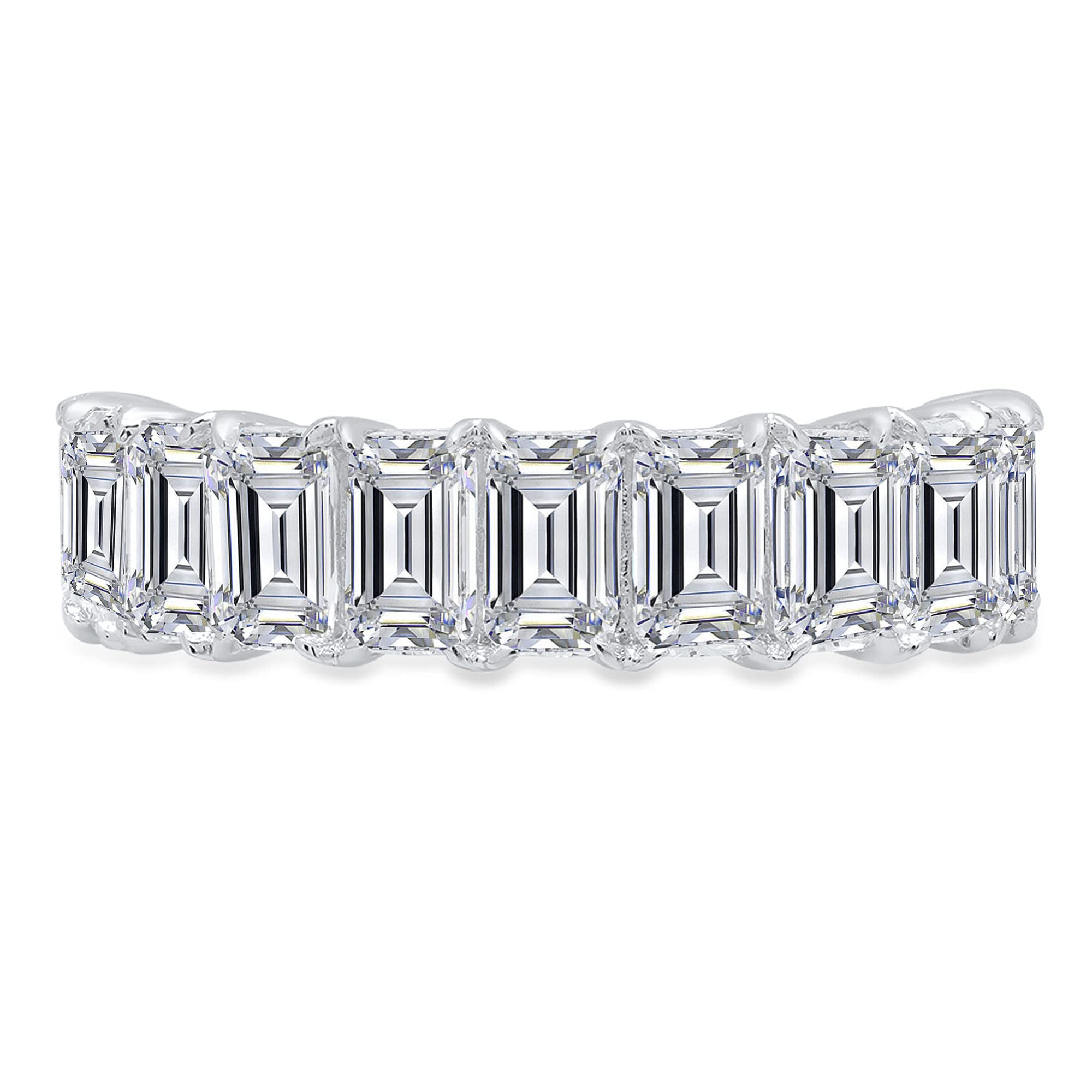 2.61 Carat Brilliant Emerald Cut Conflict-Free Genuine Lab-Grown Diamond Ring – SI1-SI2 Clarity, G-H Color, Solid 18K White Gold Eternity Band – Perfect for Engagement, Wedding, Anniversary & Art Deco Style Jewelry Lovers