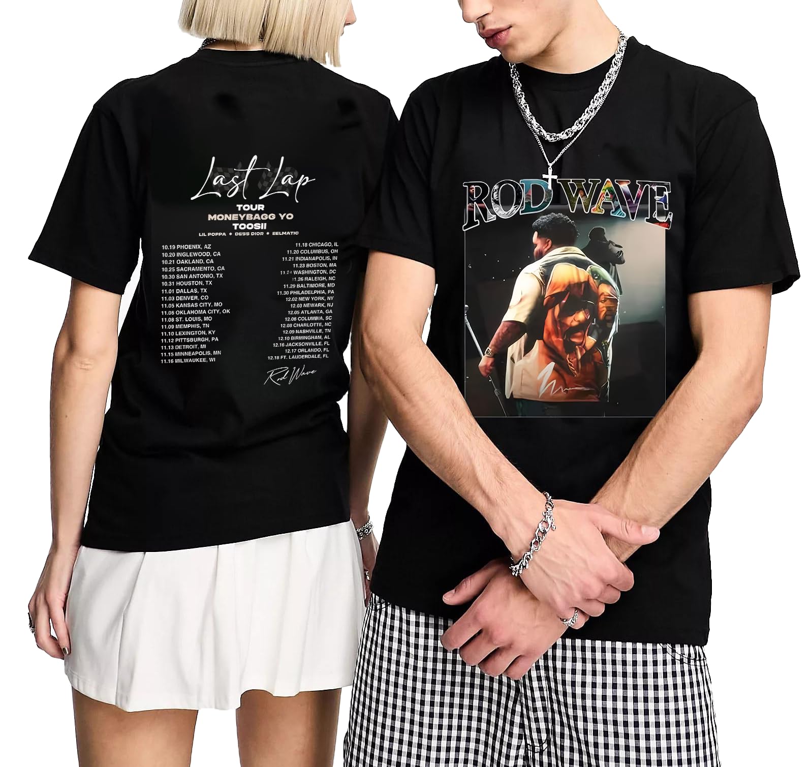 Men's Double Faced Wave T-Shirt - Breathable Cotton Tour Shirt for Music Fans - Perfect Gift for Men & Women - Great for Concerts, Festivals and Casual Wear