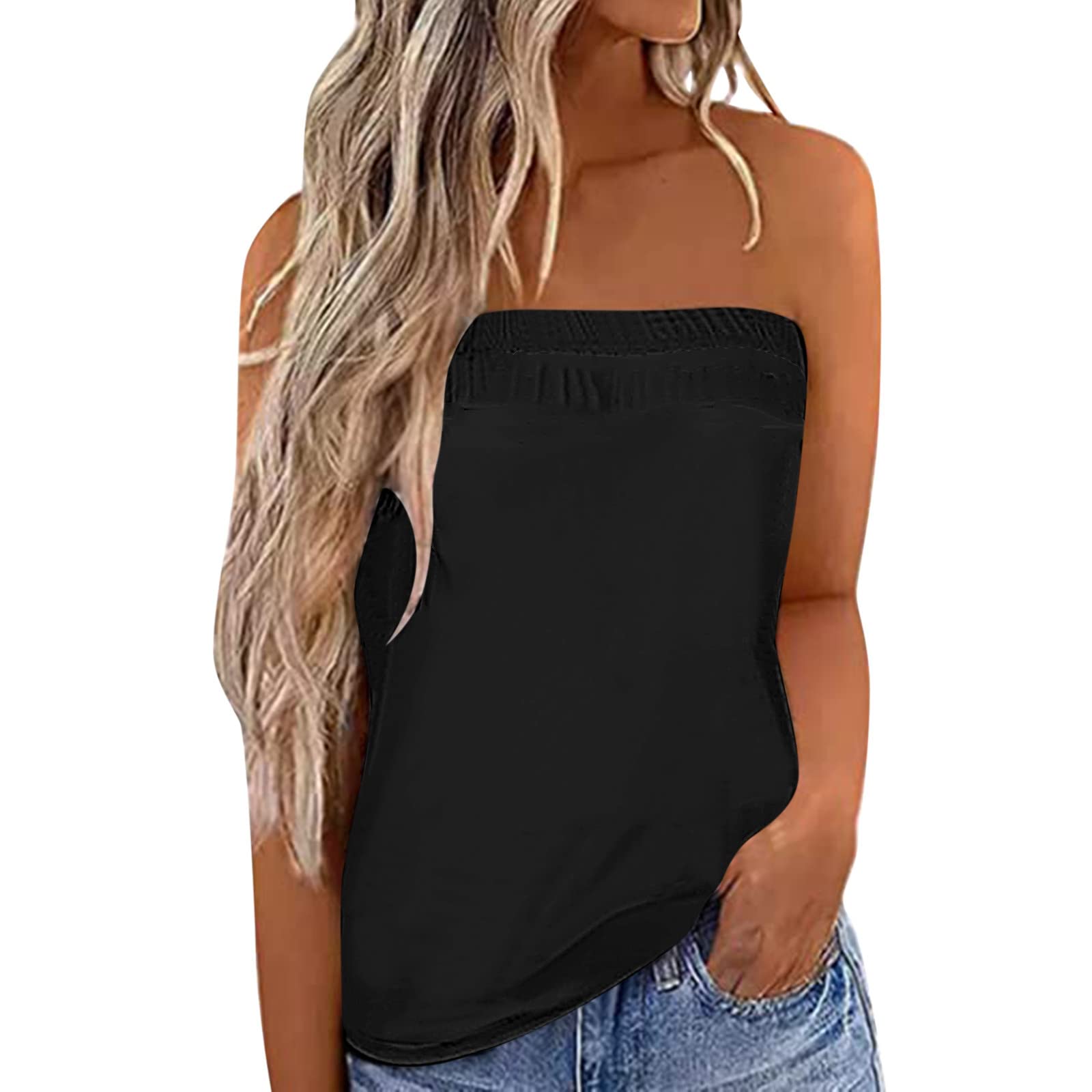 Women's Cute Graphic Tank Tops - Summer Casual Loose Blouse, Strapless Bandeau & Sleeveless Shirts for Vacation, Beach & Holiday Wear