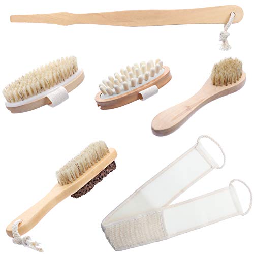 EXCEART 6Pcs Bath Brush Set - Body & Face Scrubber for Home SPA & Exfoliation