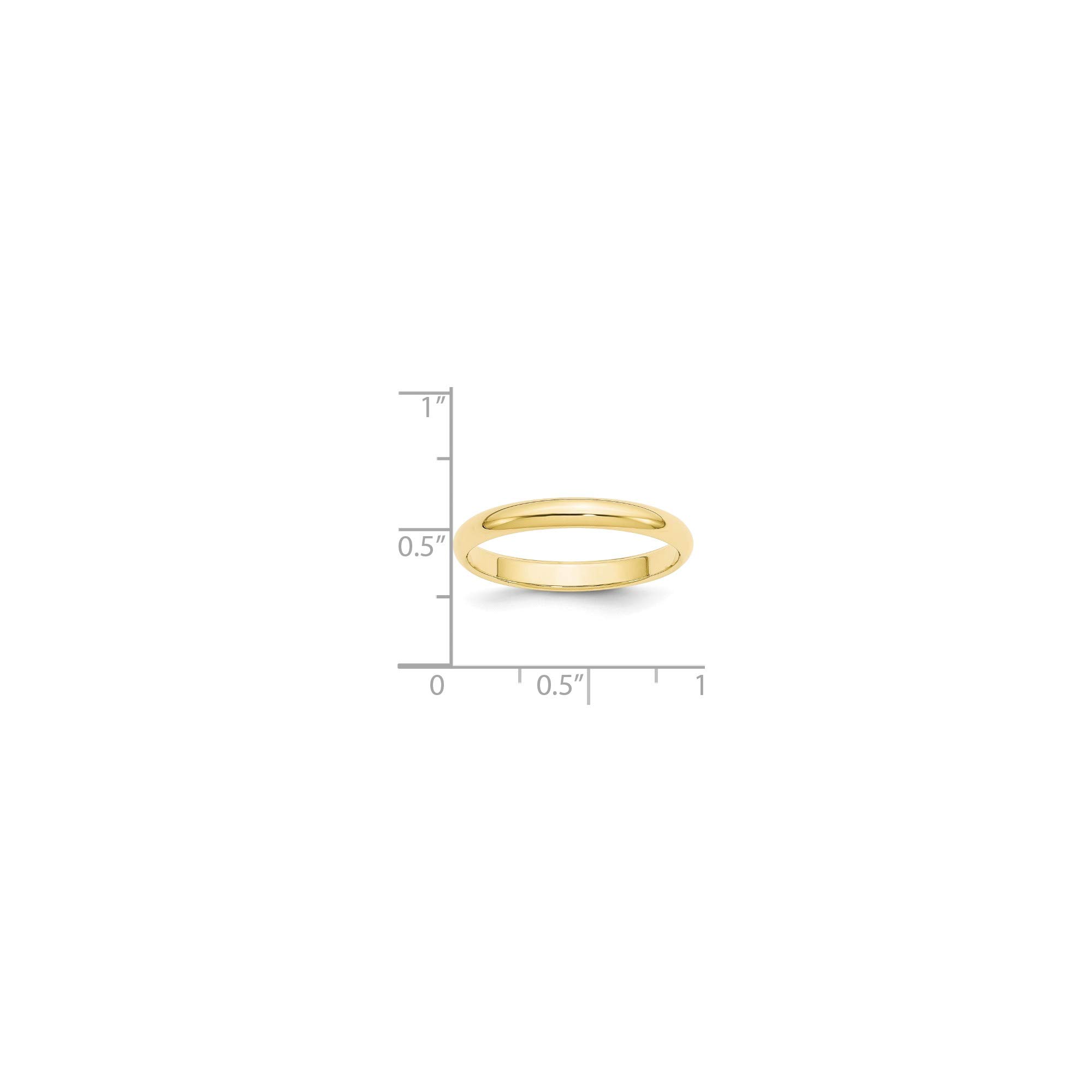 10K Yellow Gold 3mm Half Round Wedding Band Ring - Size 7.5, Comfort Fit, Durable & Hypoallergenic - Perfect for Anniversary, Engagement & Everyday Wear