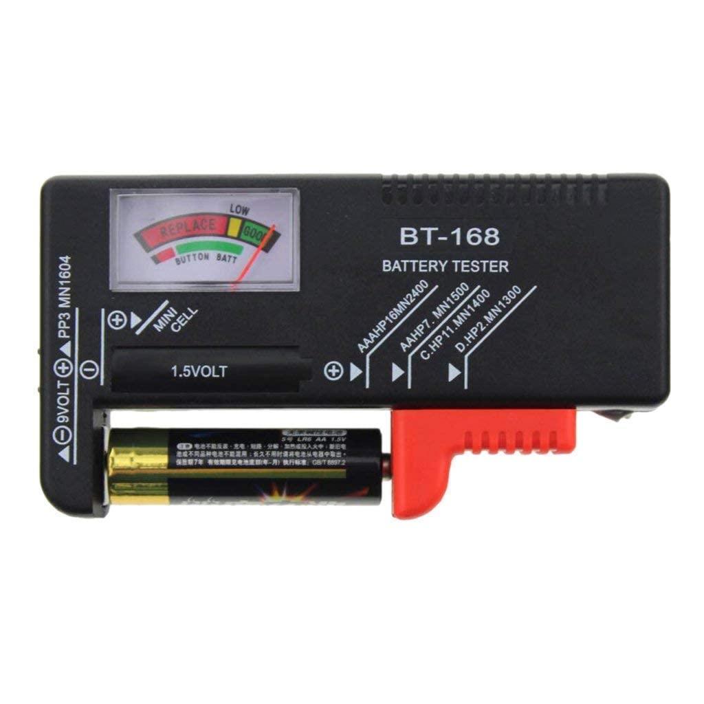 WOX MOX BT-168 Universal Battery Tester - Check AA AAA C D 9V 1.5V Button Cell Batteries | Household & Small Battery Voltage Tester | Perfect for Home, Office, and Emergency Kits