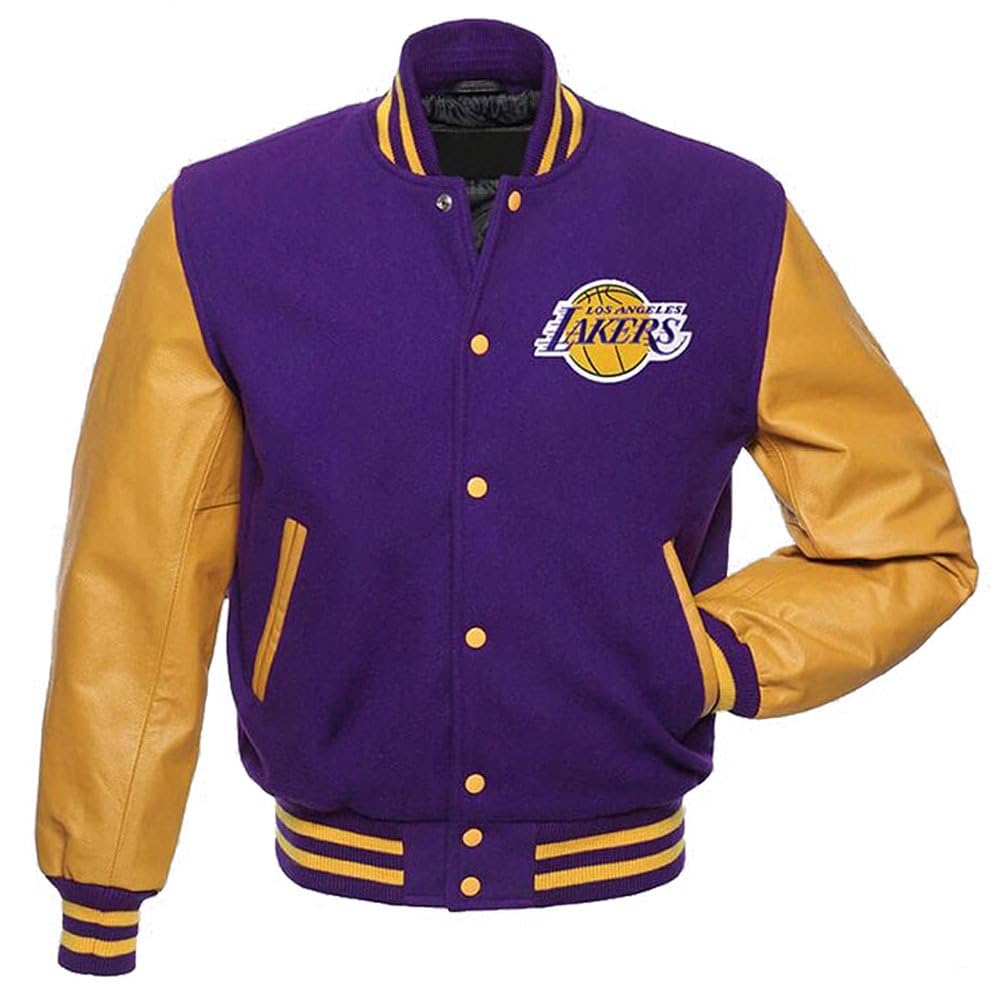 Men's NBA Varsity Jacket | PU Leather Sleeves Letterman Jacket for Basketball Fans - Perfect for Game Day & Casual Streetwear