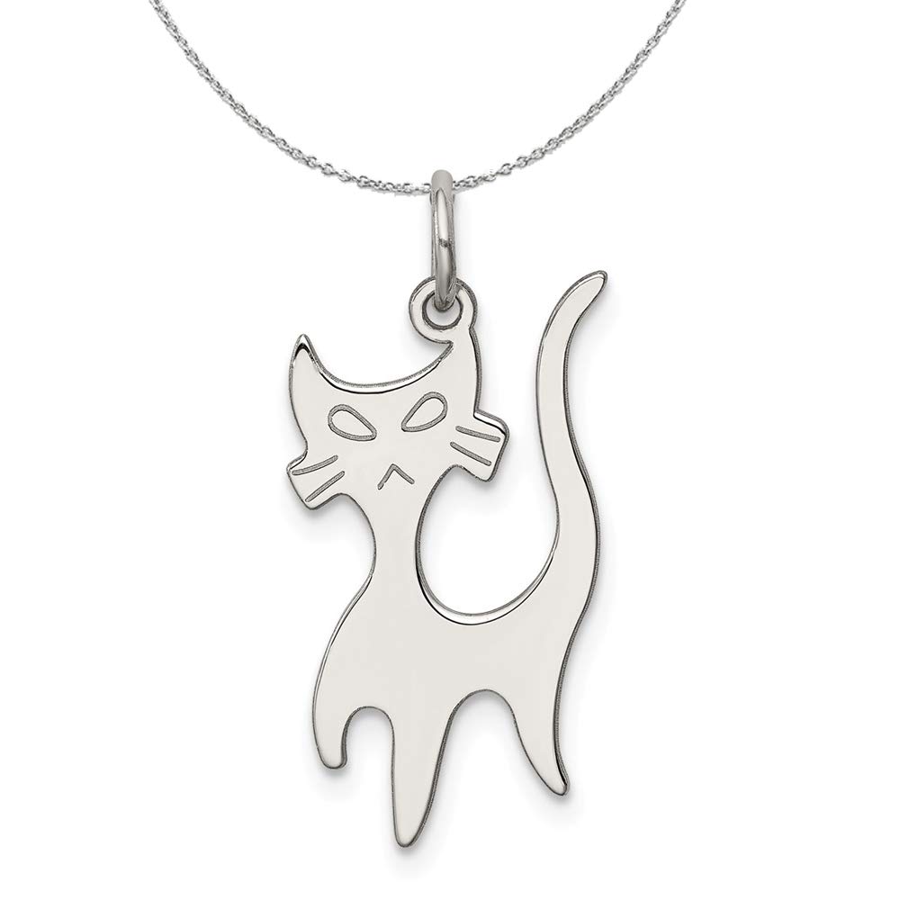 Whimsical Cat Charm Necklace - Sterling Silver Black Bow Jewelry for Women - Perfect for Gifts, Parties & Everyday Wear