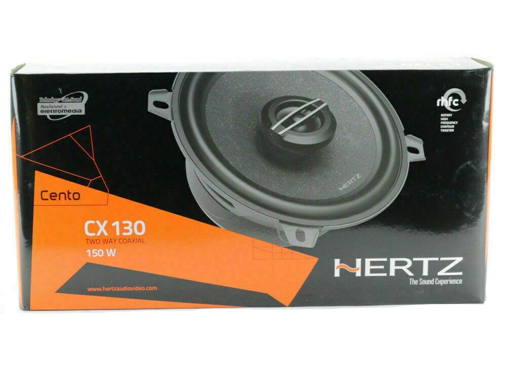 Hertz Cento CX130 5.25 Inch 150W 2-Way Coaxial Car Speakers with Universal Grilles - Premium Sound for Cars, Trucks & SUVs - Perfect for Upgrading Factory Audio System